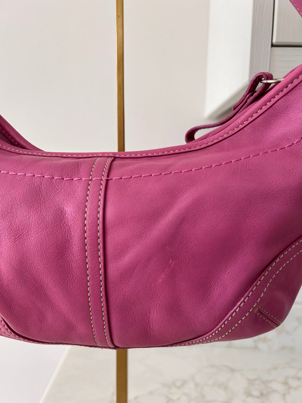 Vintage Coach pink leather Soho hobo small shoulder bag