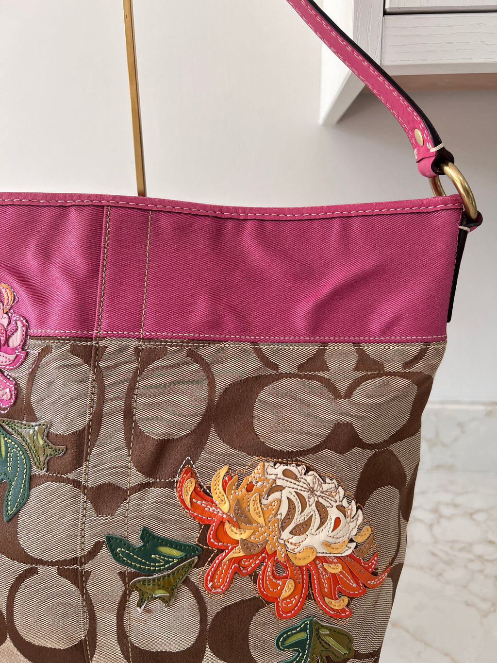 Vintage Coach rare floral shoulder bag