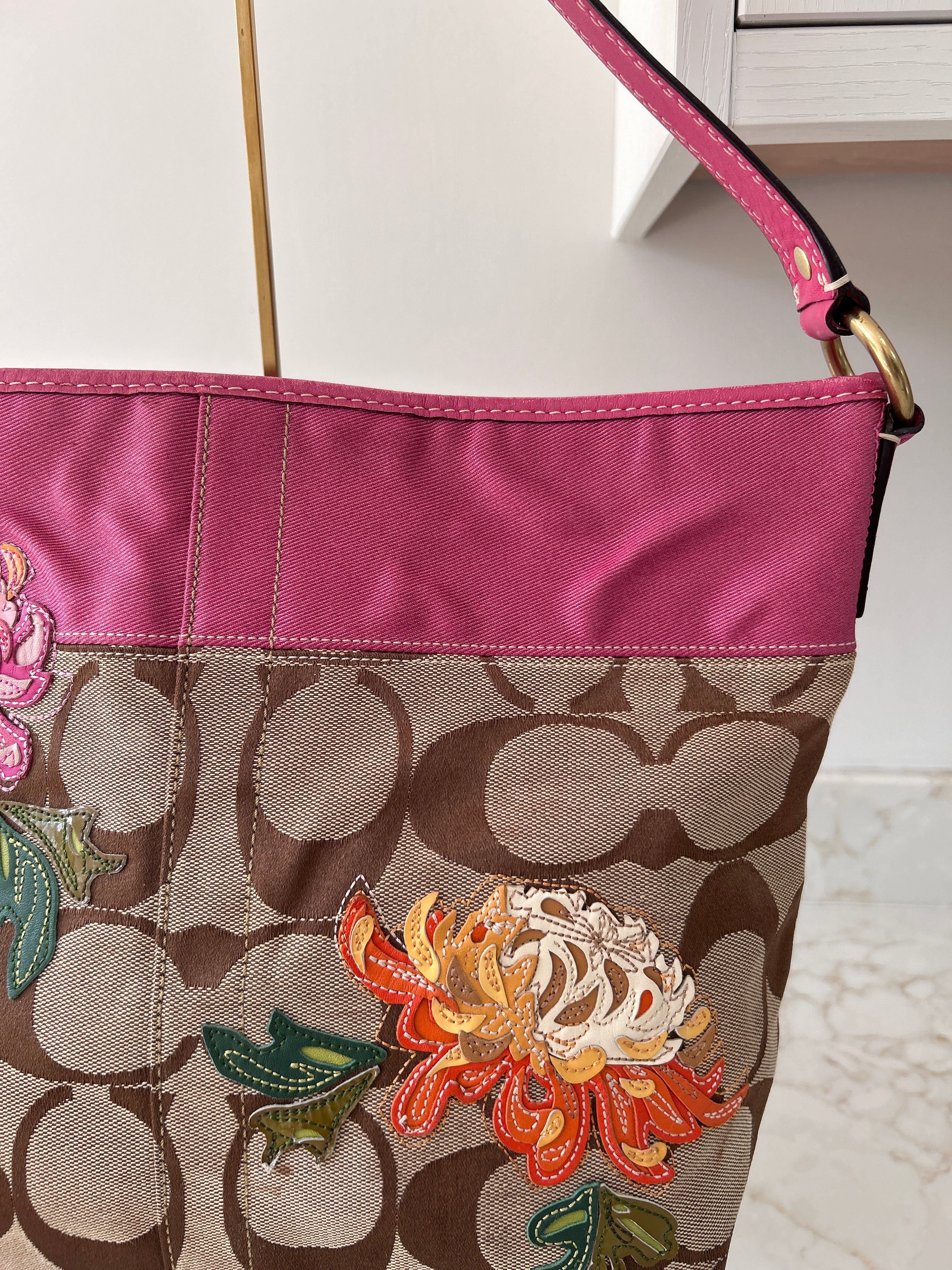 Vintage Coach rare floral shoulder bag
