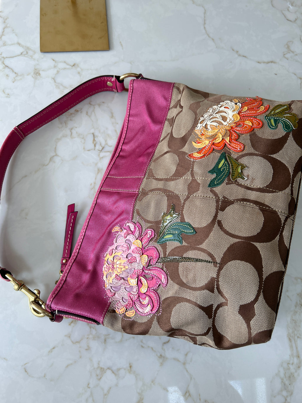Vintage Coach rare floral shoulder bag