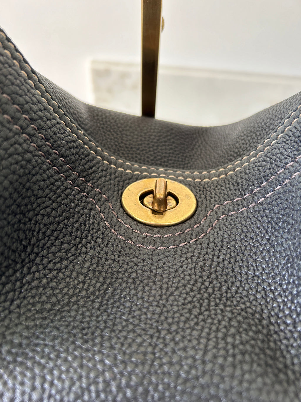 Vintage Coach black leather shoulder bag