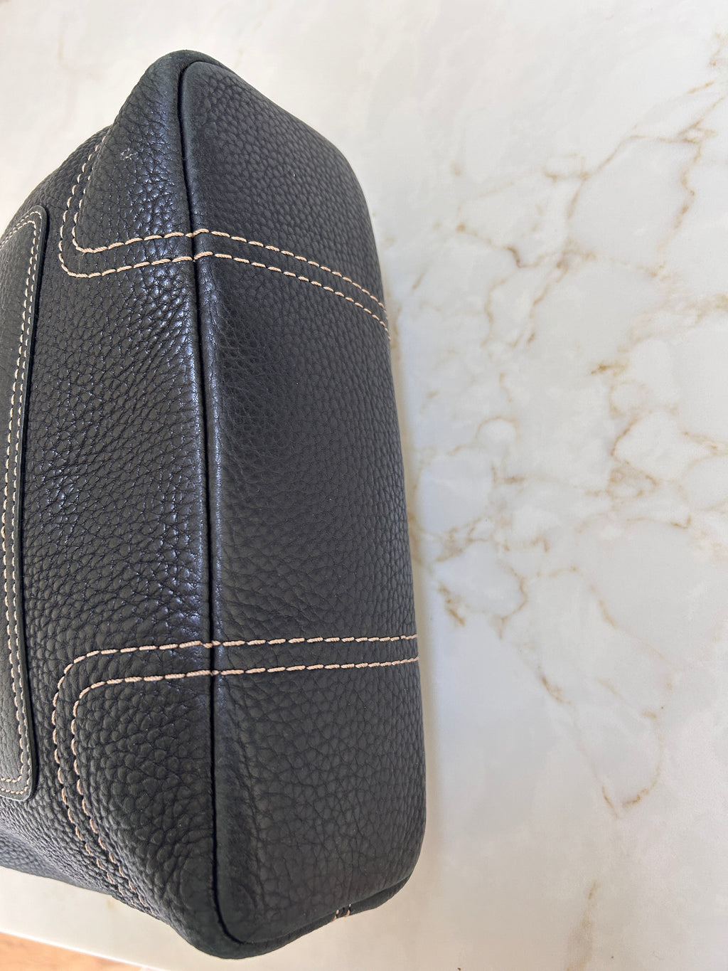 Vintage Coach black leather shoulder bag