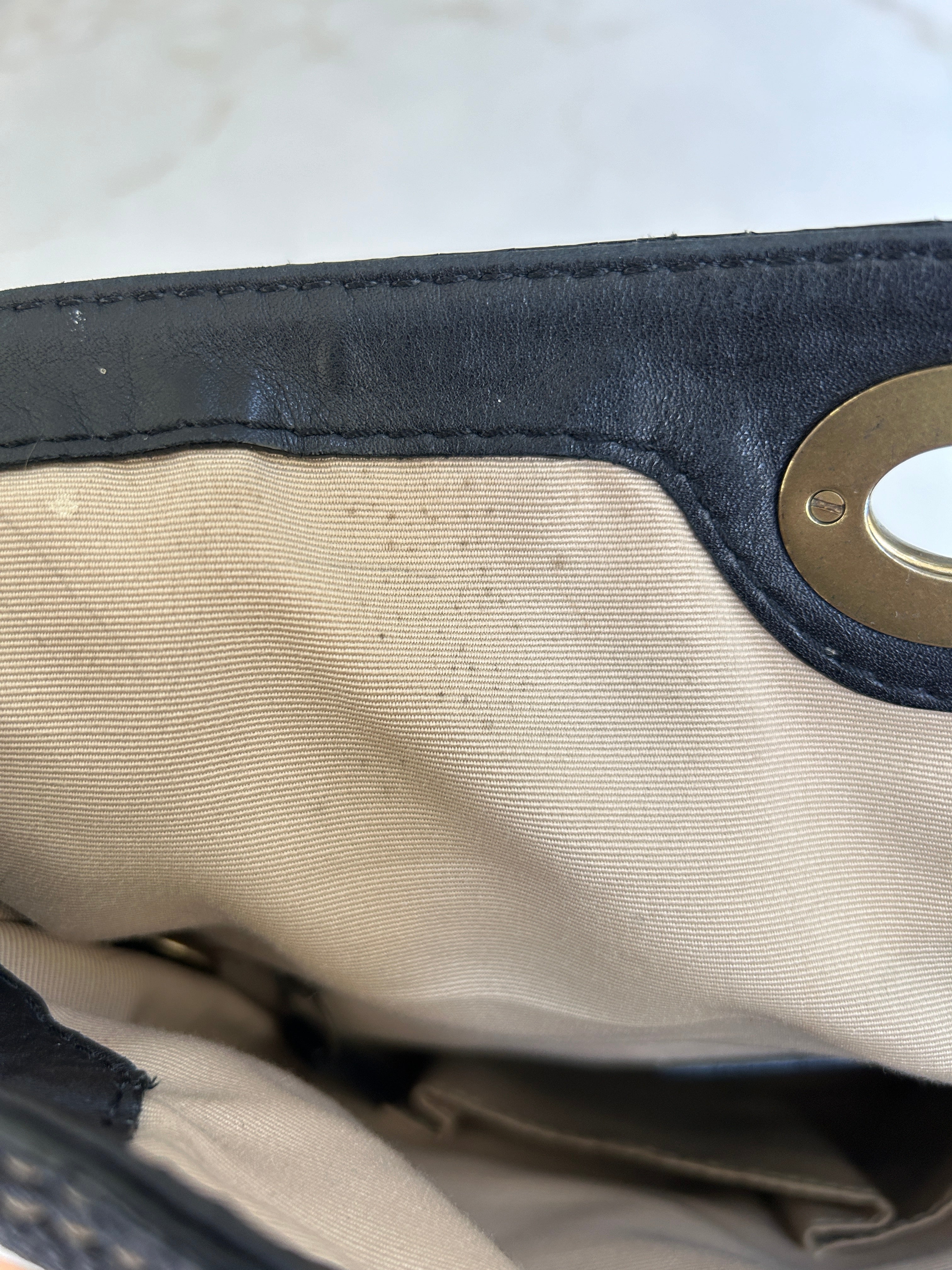 Vintage Coach black leather shoulder bag