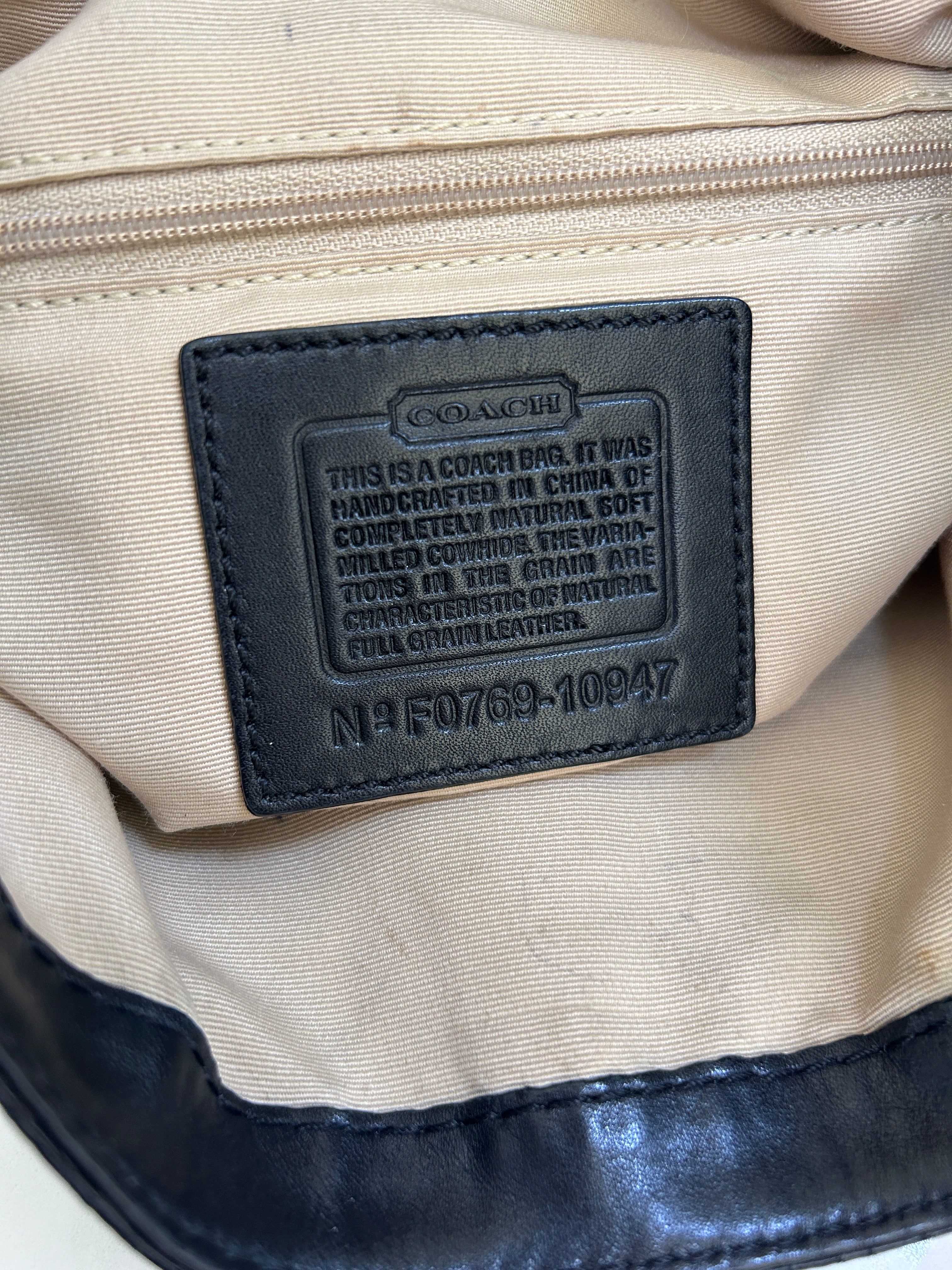 Vintage Coach black leather shoulder bag