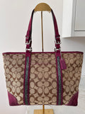 Vintage Coach suede tote shoulder bag