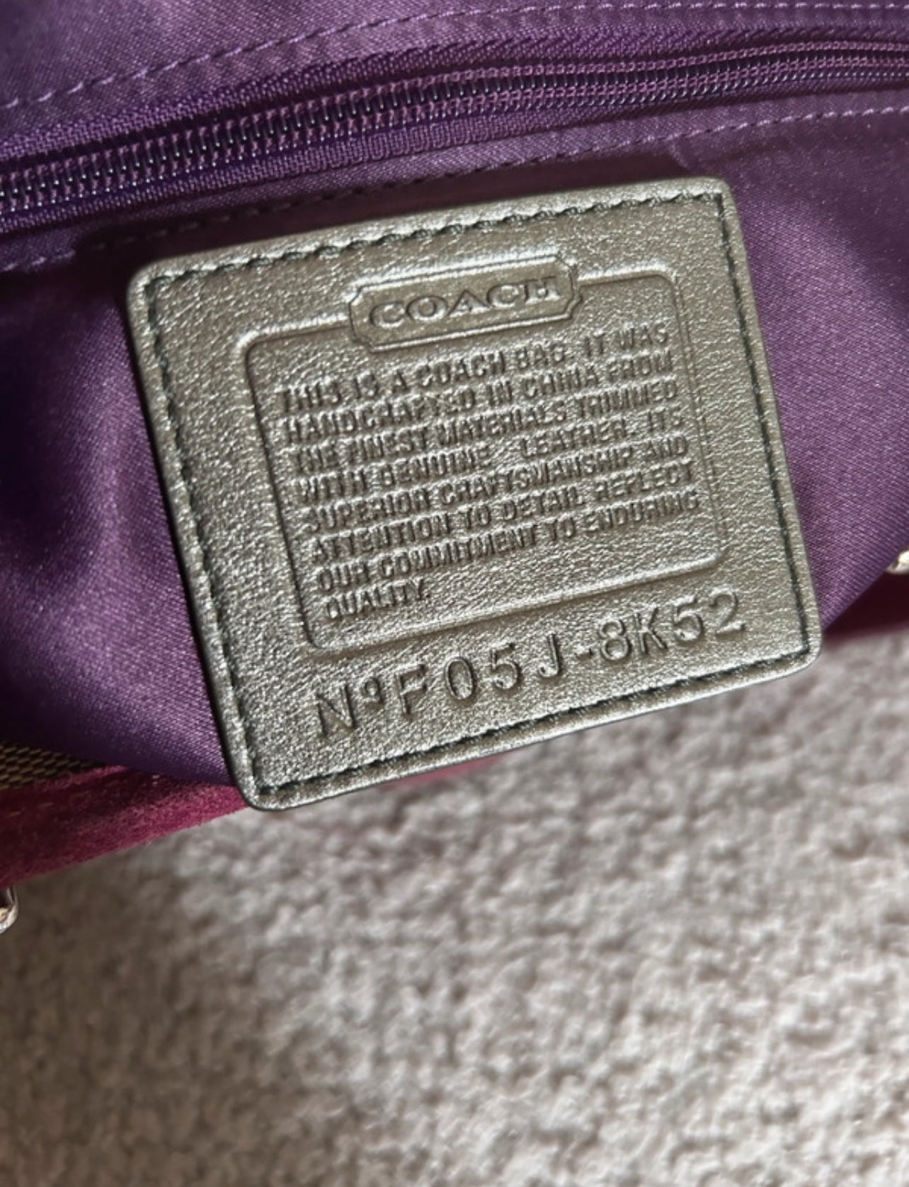 Vintage Coach suede tote shoulder bag