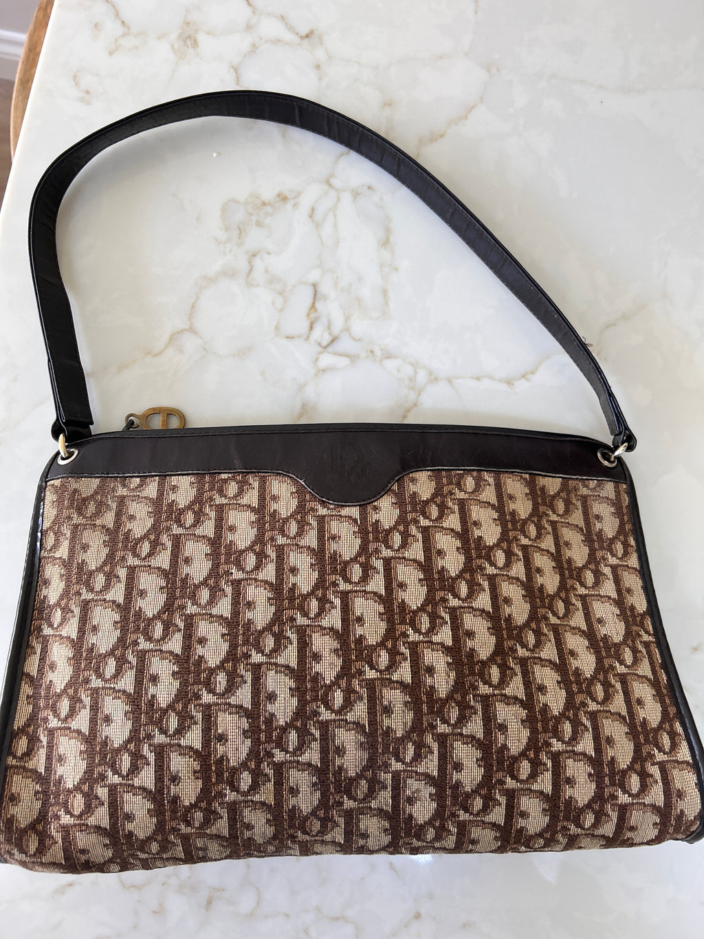 Vintage Dior trotter shoulder bag