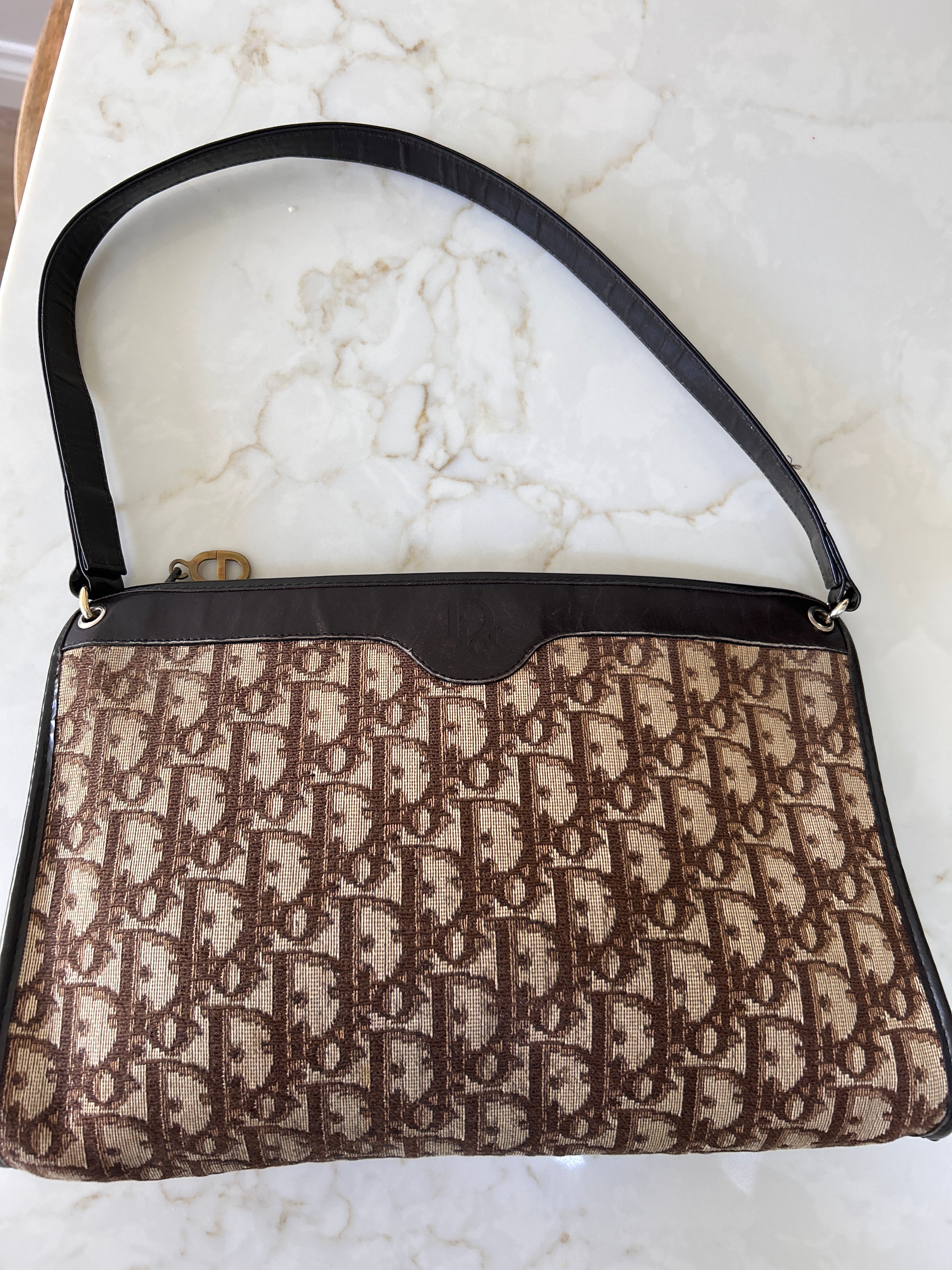 Vintage Dior trotter shoulder bag
