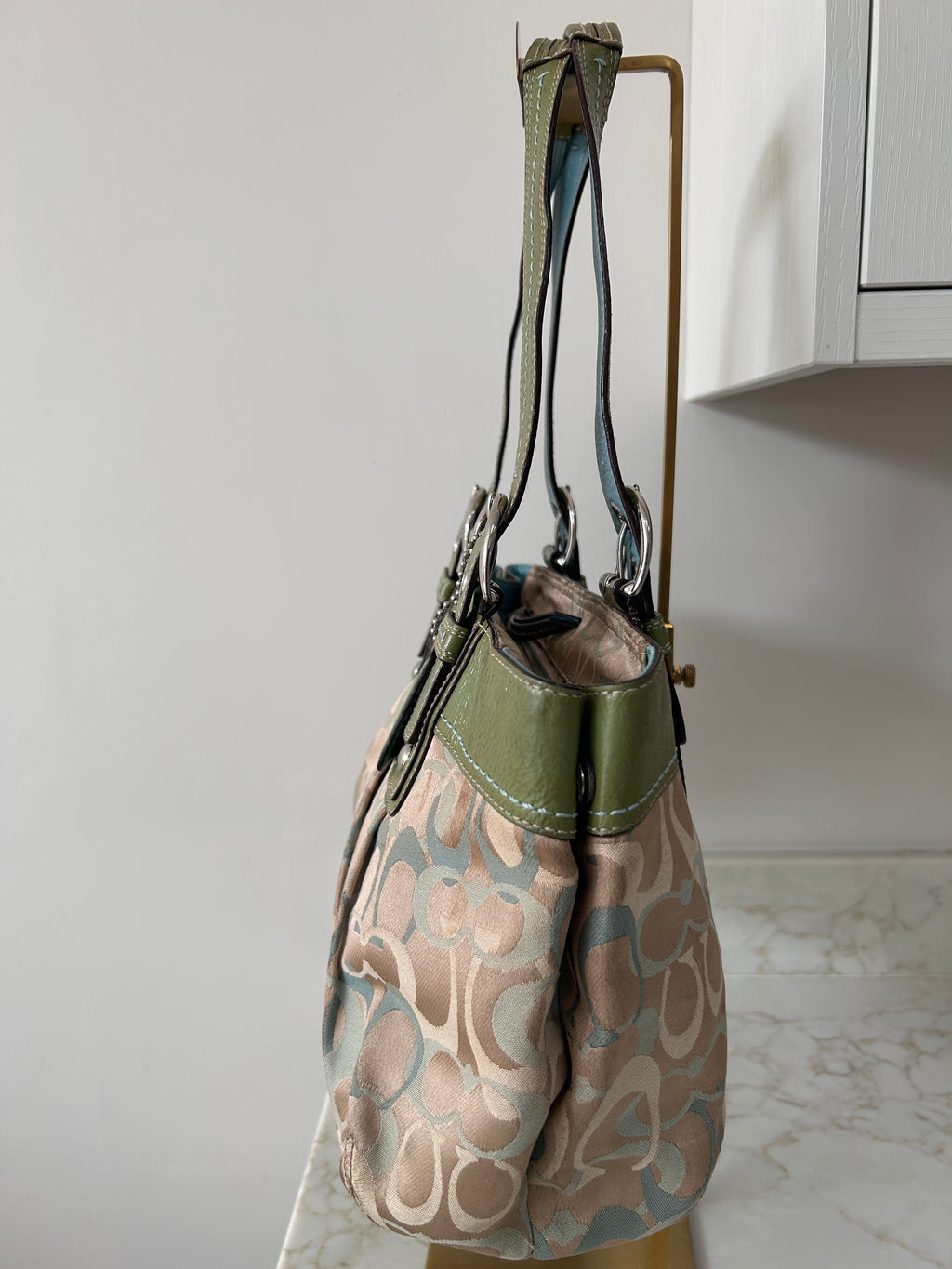 Vintage Coach optic monogram Soho tote shoulder bag