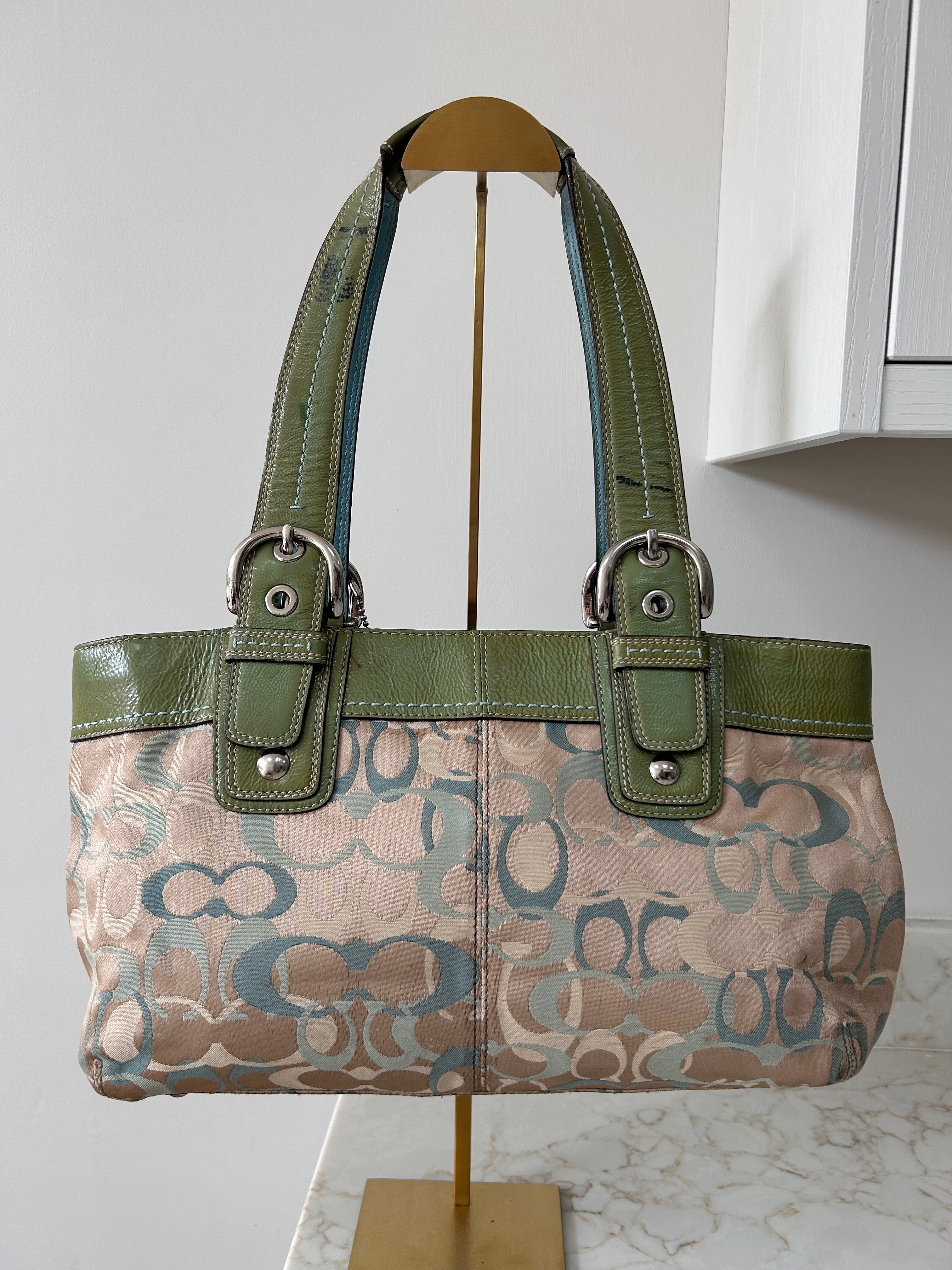 Vintage Coach optic monogram Soho tote shoulder bag