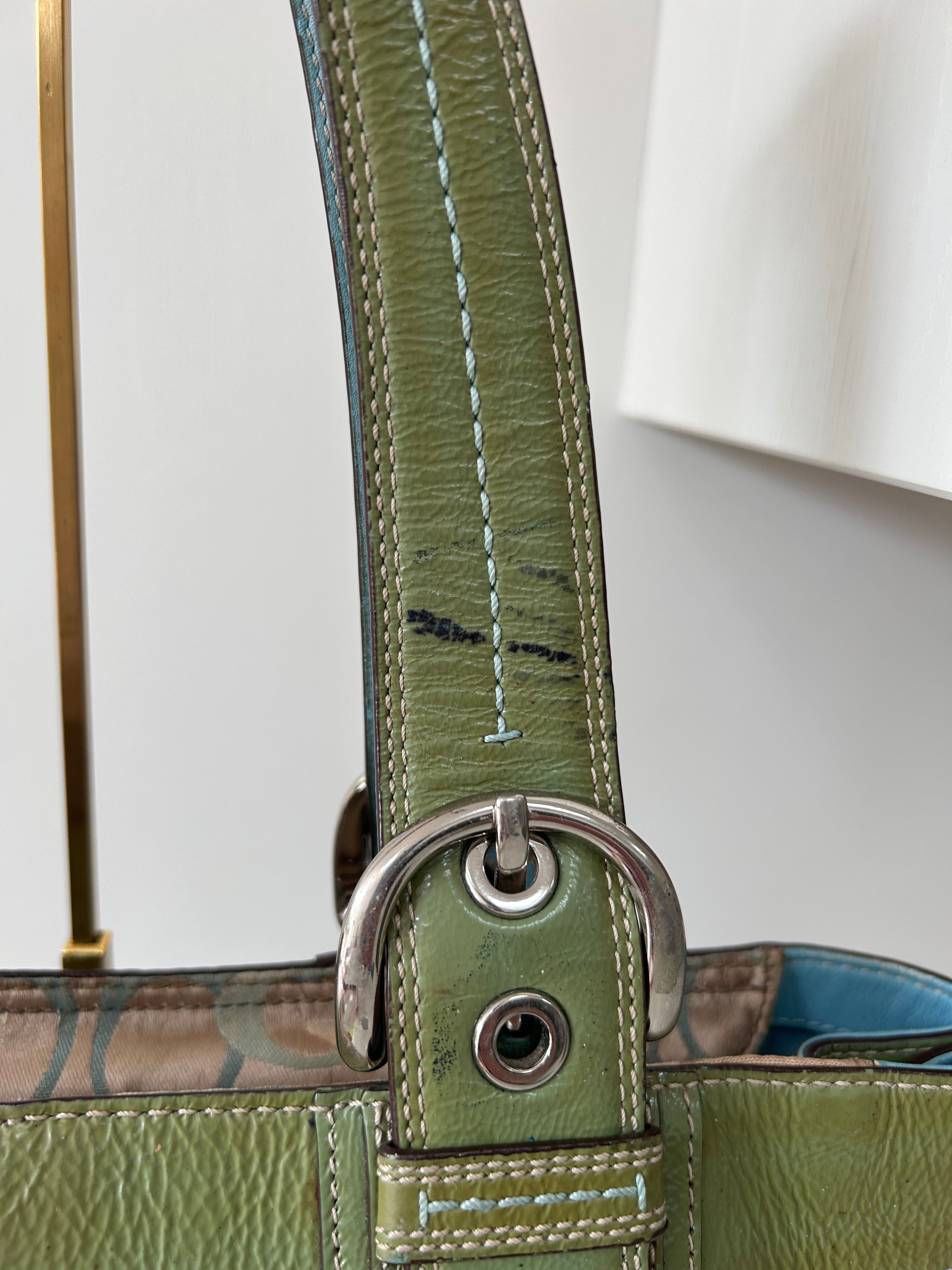 Vintage Coach optic monogram Soho tote shoulder bag