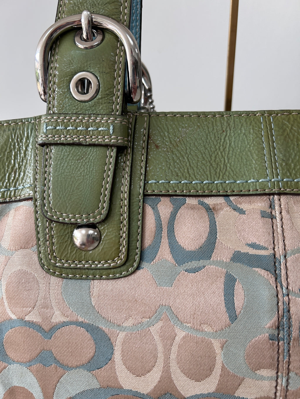 Vintage Coach optic monogram Soho tote shoulder bag