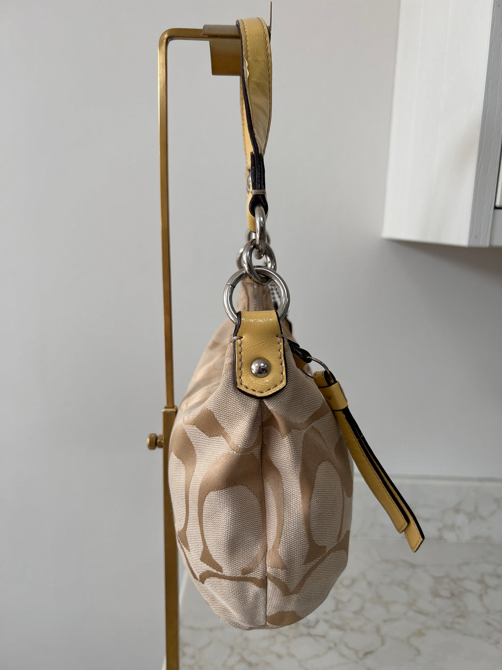 Vintage Coach yellow leather shoulder bag