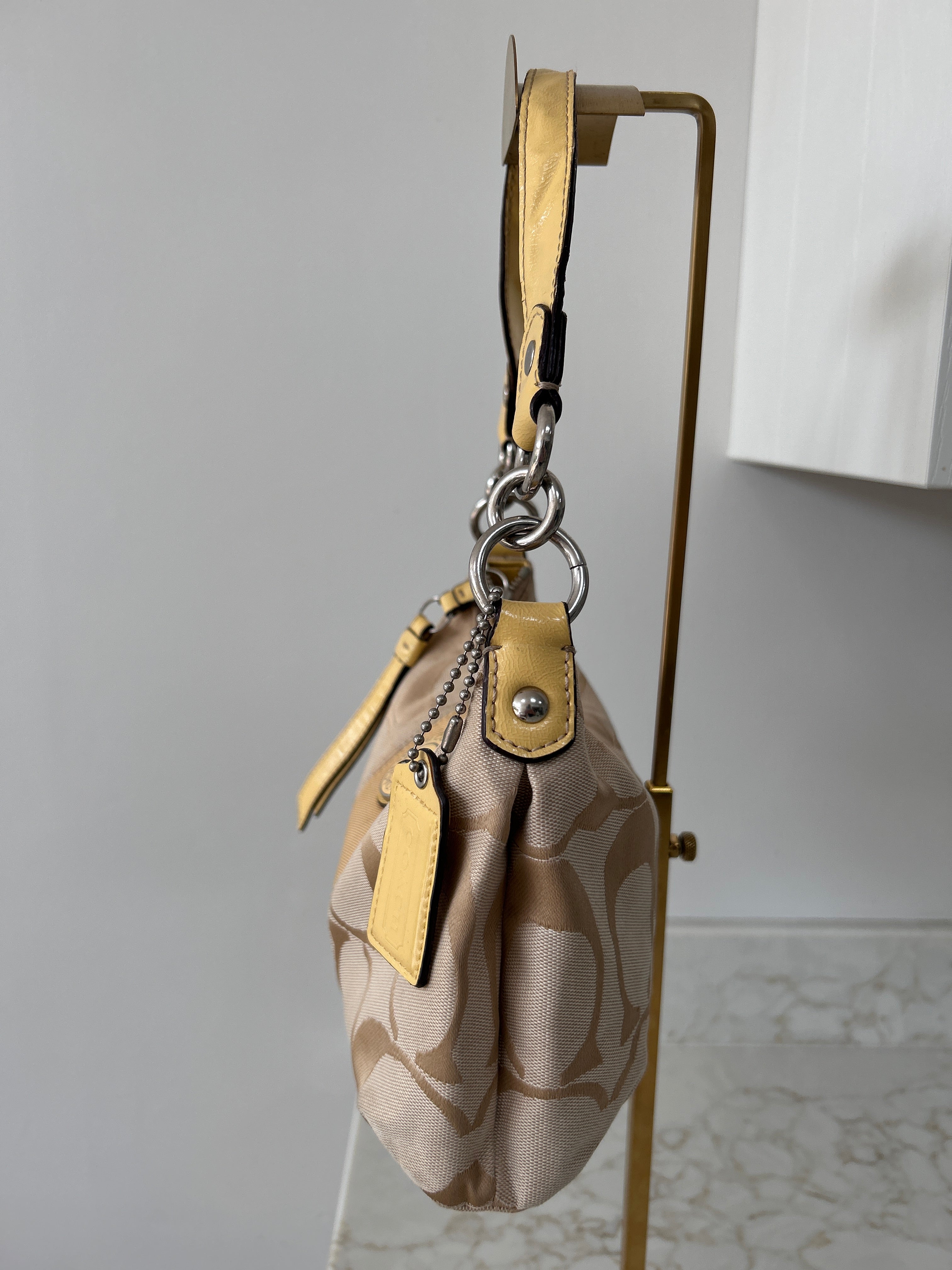 Vintage Coach yellow leather shoulder bag
