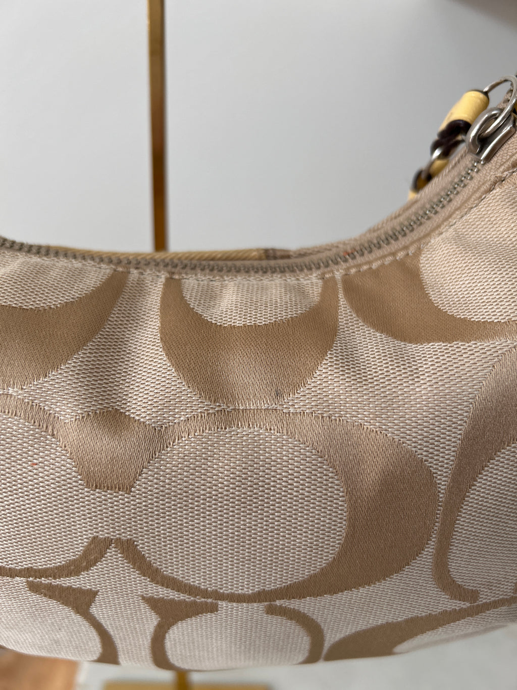 Vintage Coach yellow leather shoulder bag