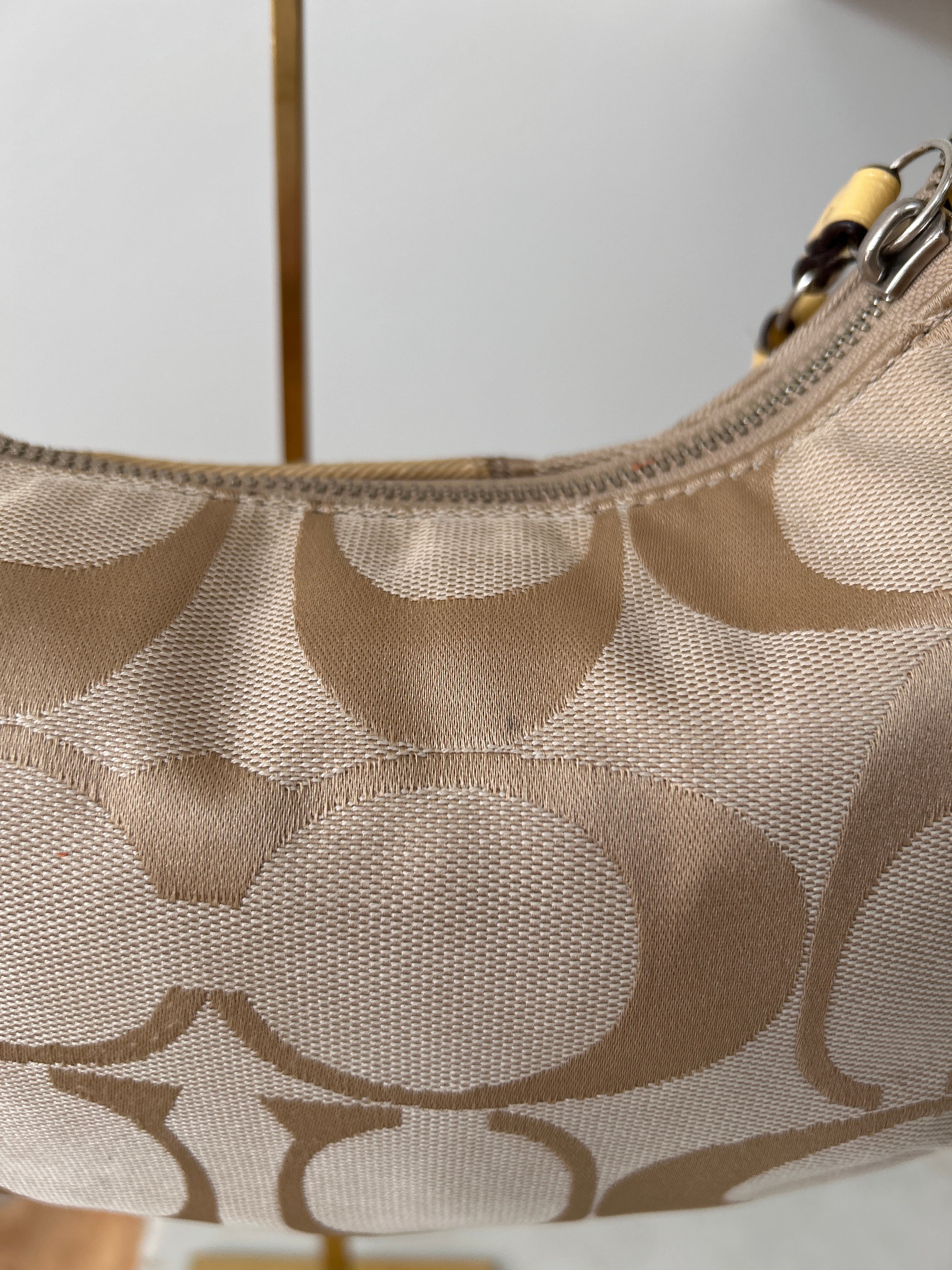 Vintage Coach yellow leather shoulder bag