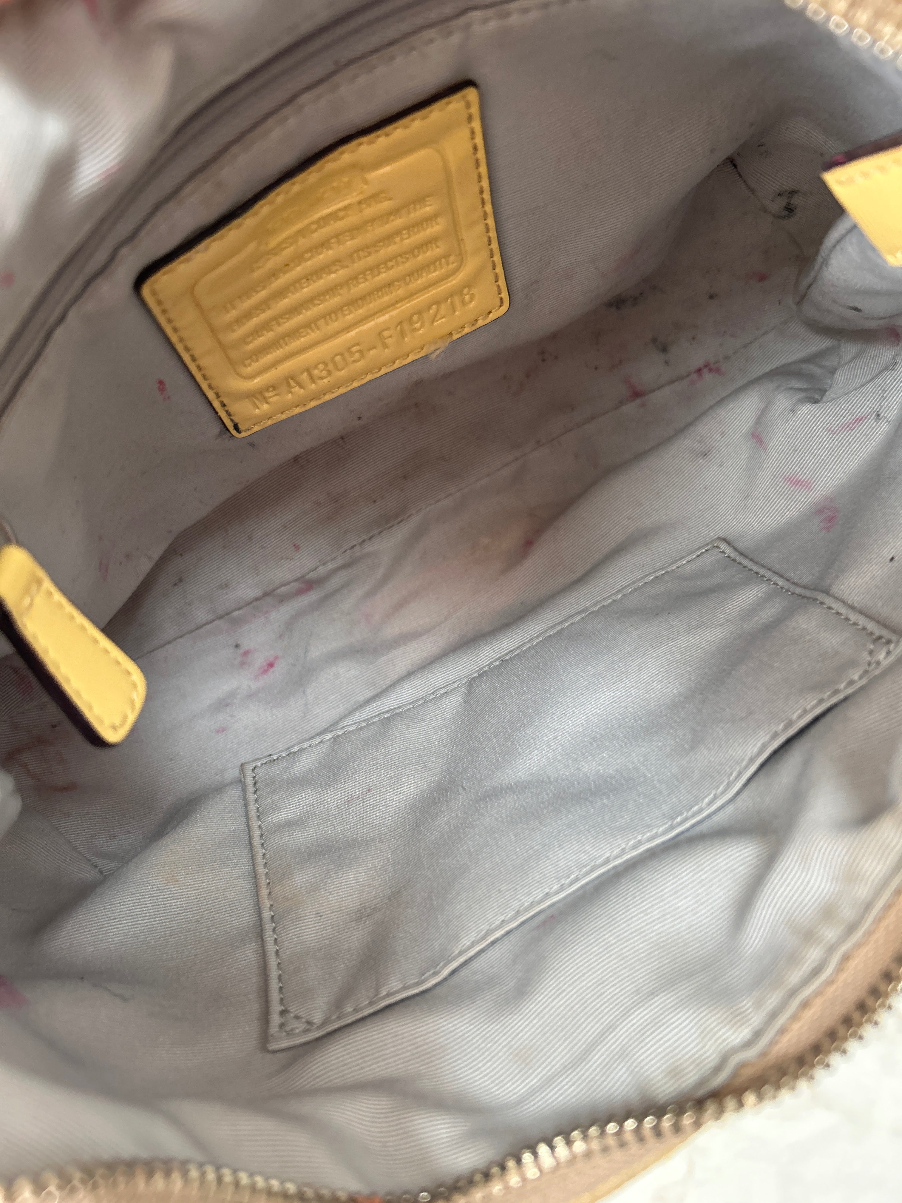 Vintage Coach yellow leather shoulder bag