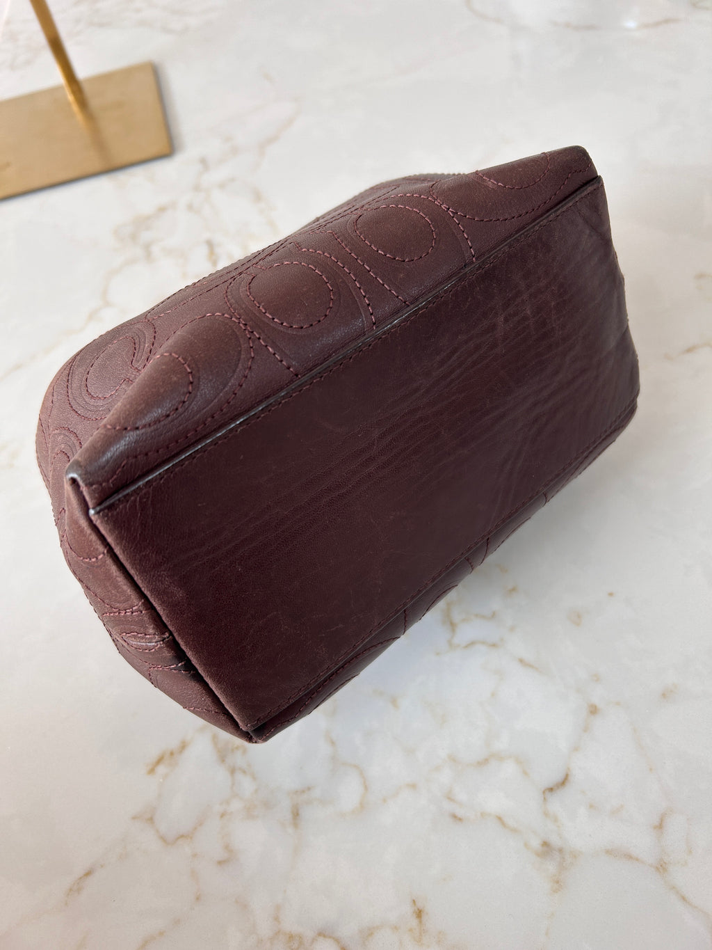Vintage Coach brown leather mini handbag
