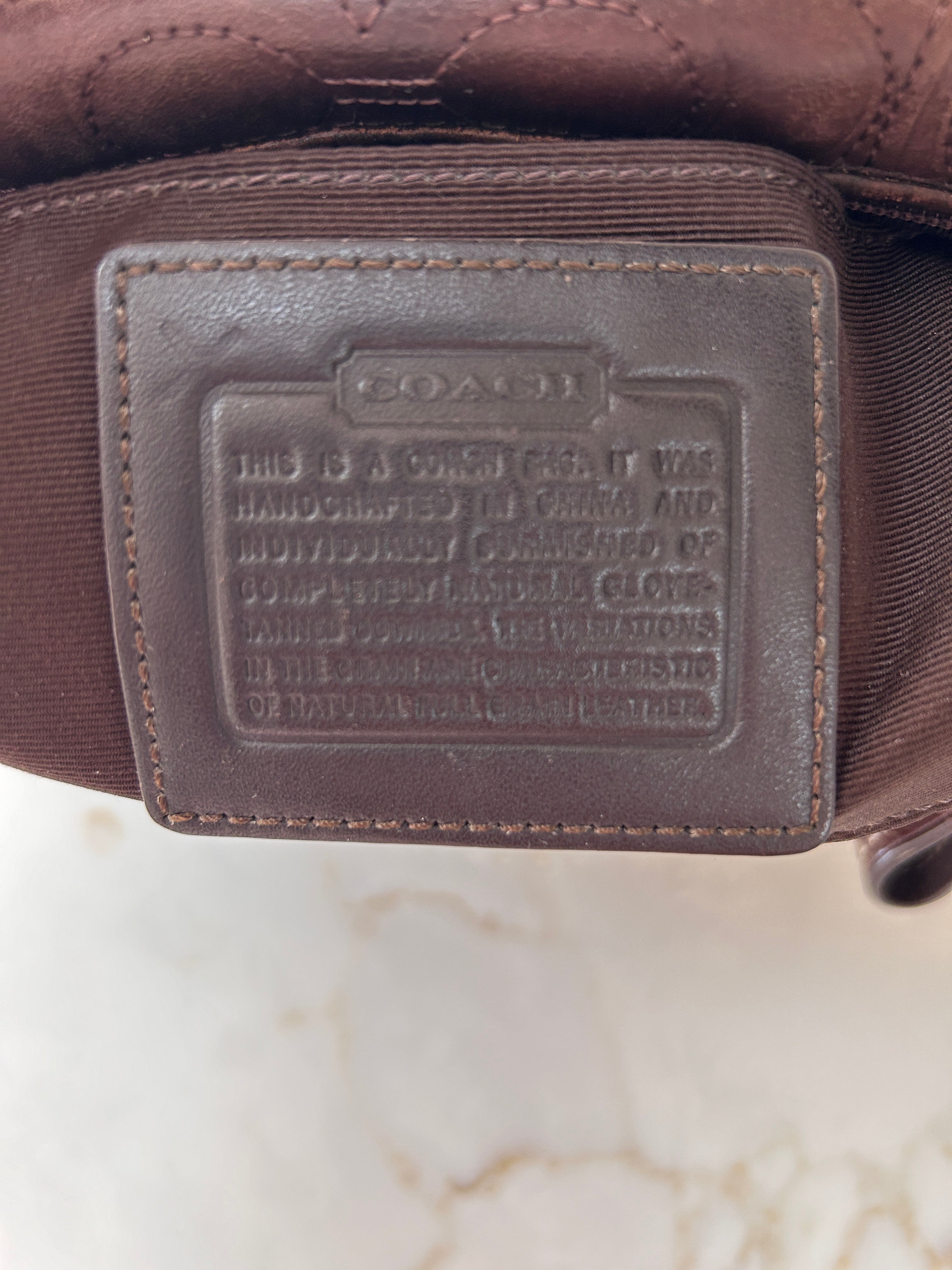 Vintage Coach brown leather mini handbag