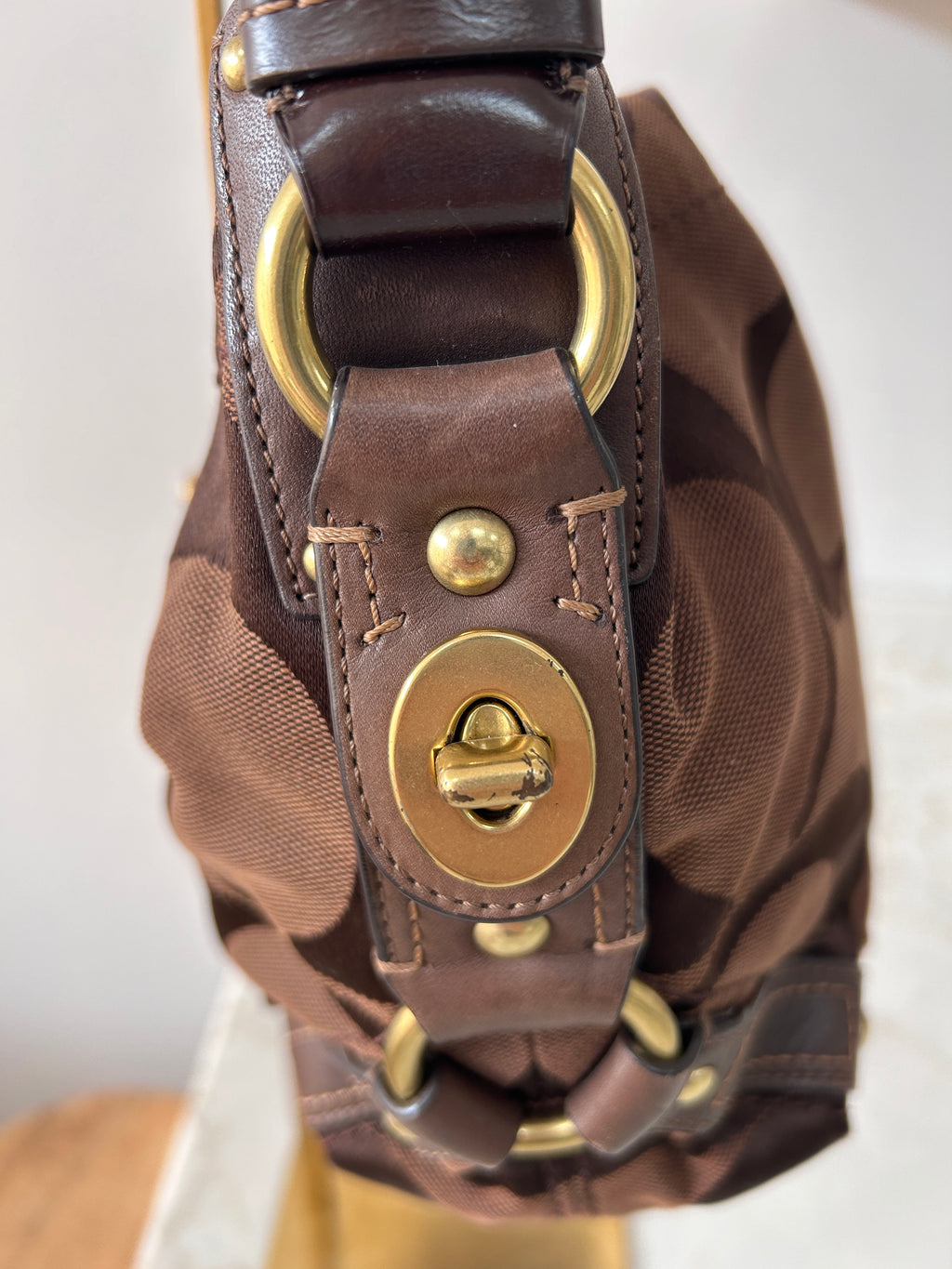 Vintage Coach chocolate brown shoulder bag