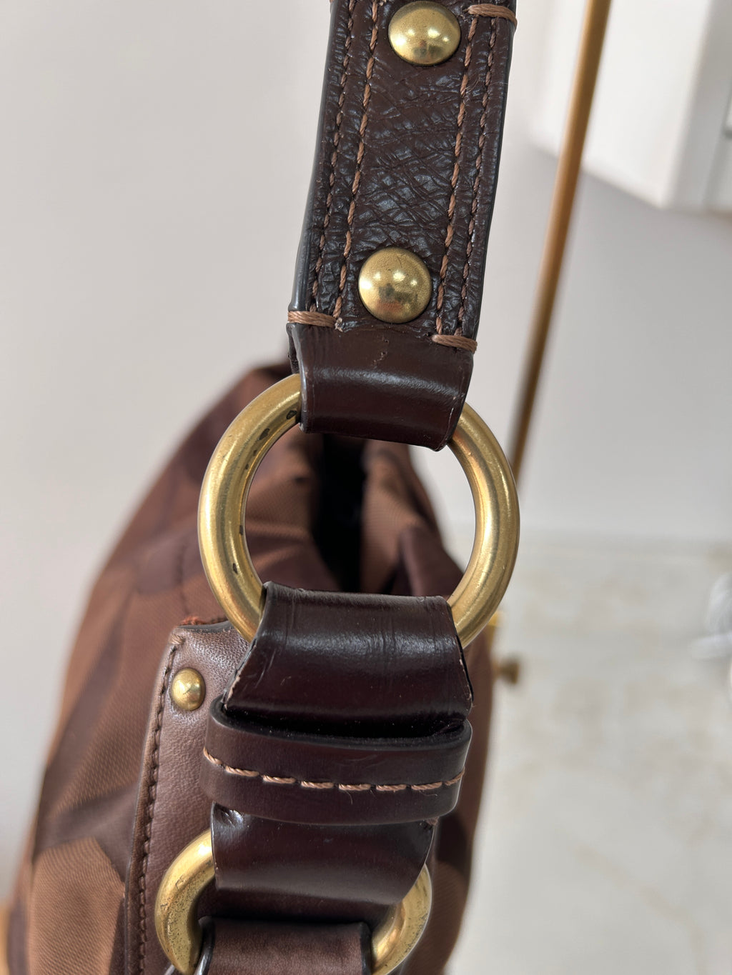 Vintage Coach chocolate brown shoulder bag