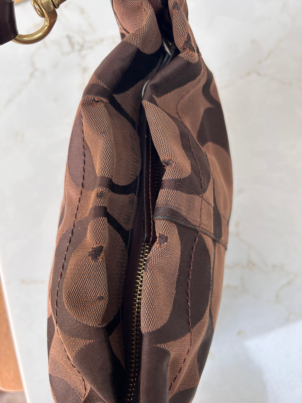 Vintage Coach chocolate brown shoulder bag