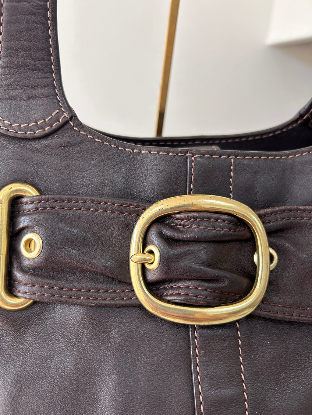 Vintage Coach brown leather bleecker shoulder bag
