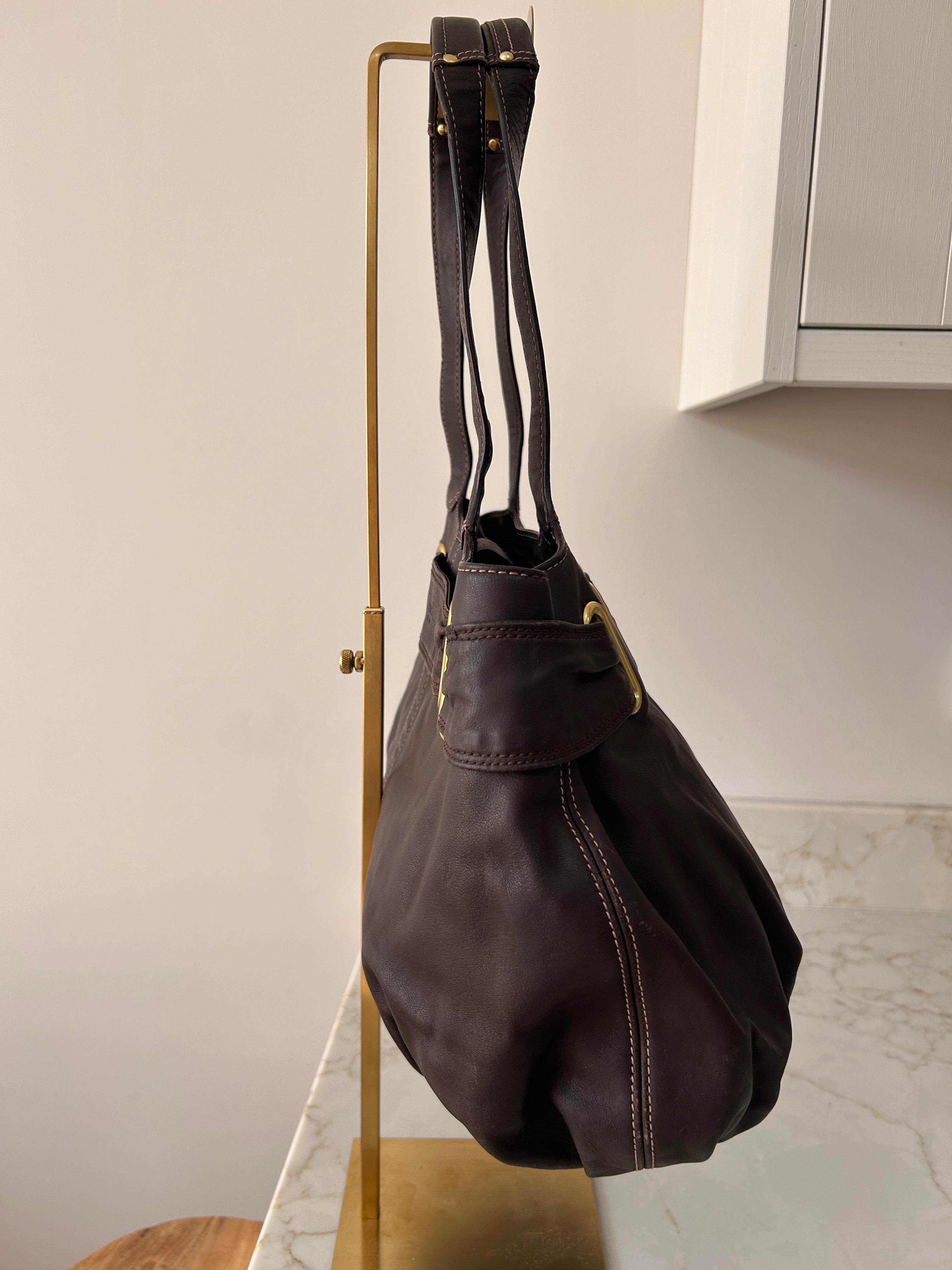 Vintage Coach brown leather bleecker shoulder bag