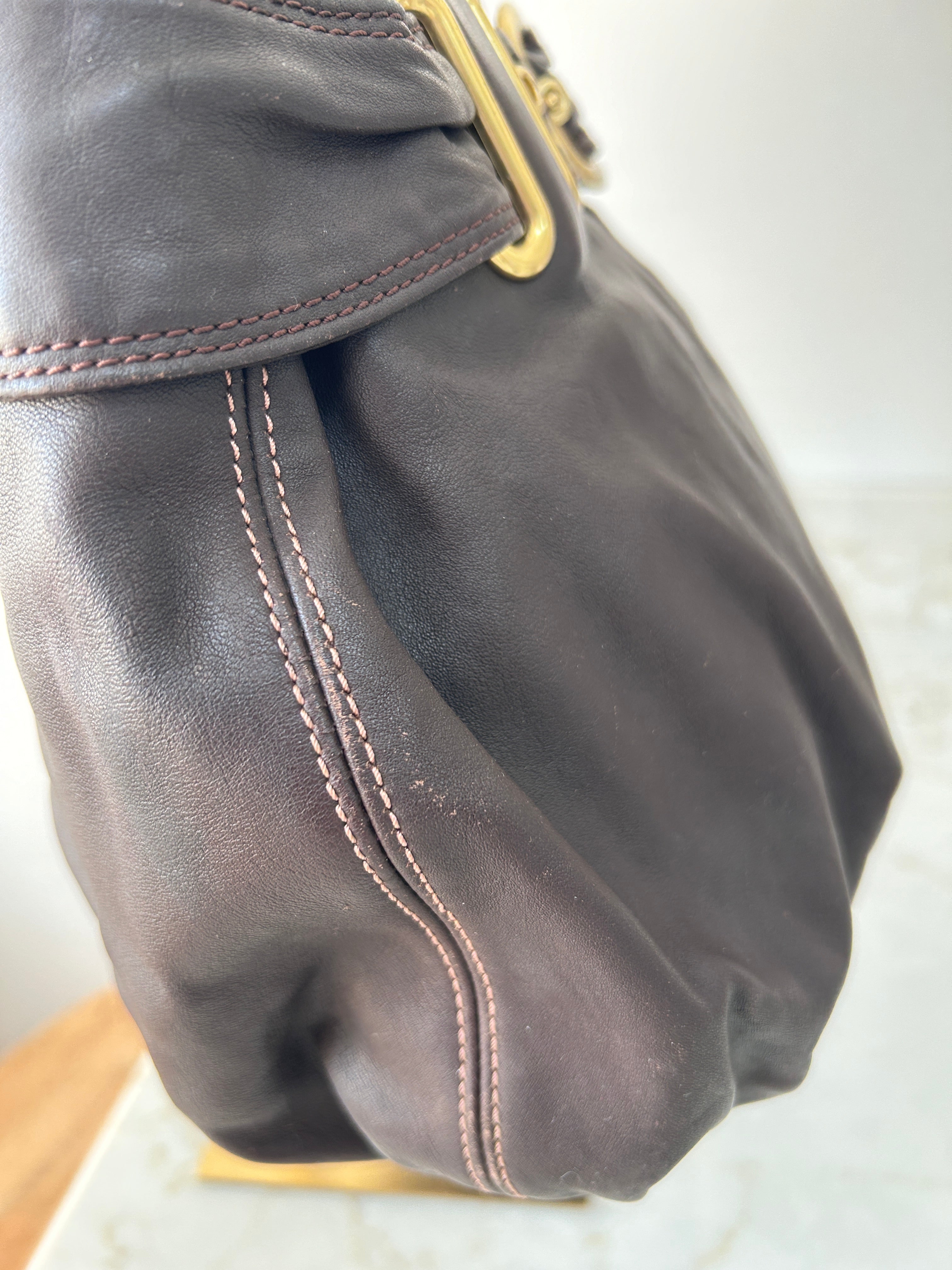 Vintage Coach brown leather bleecker shoulder bag