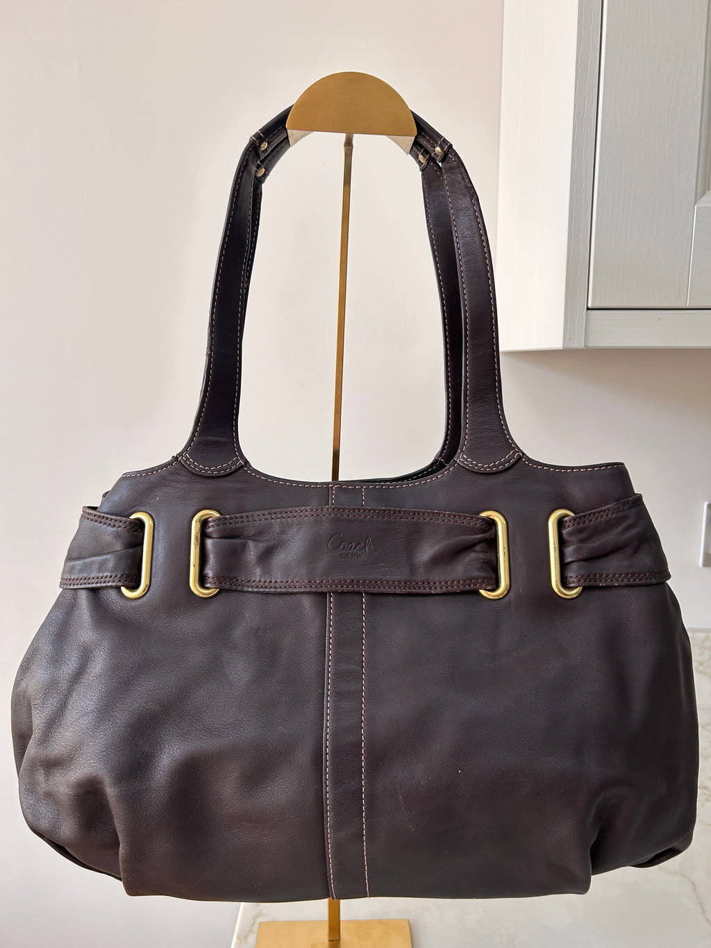 Vintage Coach brown leather bleecker shoulder bag