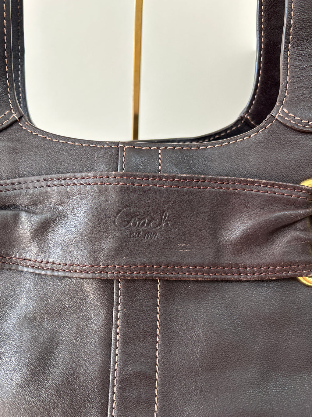Vintage Coach brown leather bleecker shoulder bag