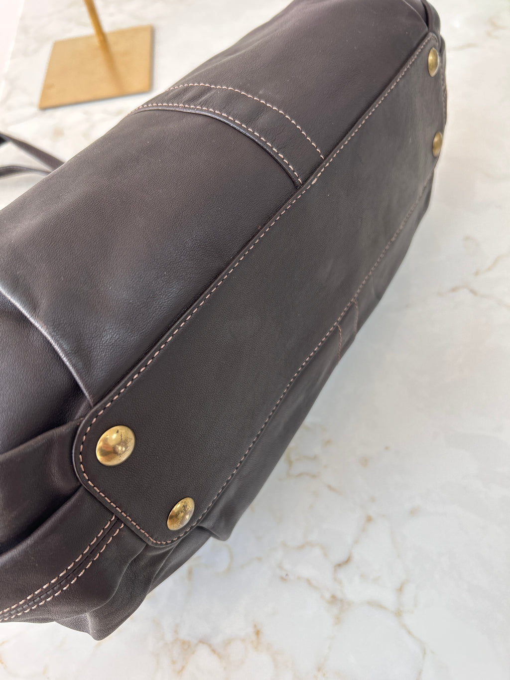 Vintage Coach brown leather bleecker shoulder bag