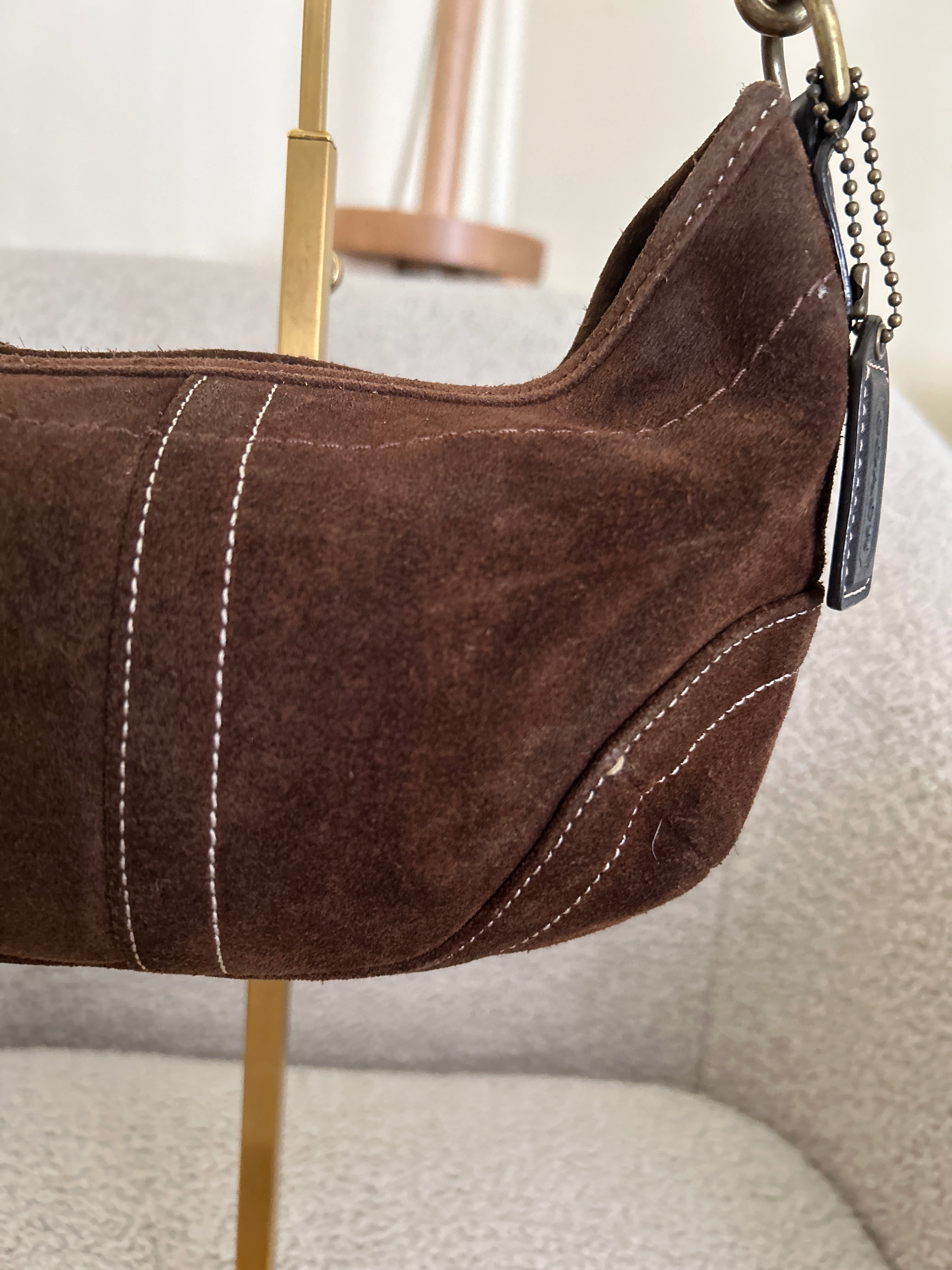Vintage Coach brown suede Soho shoulder bag
