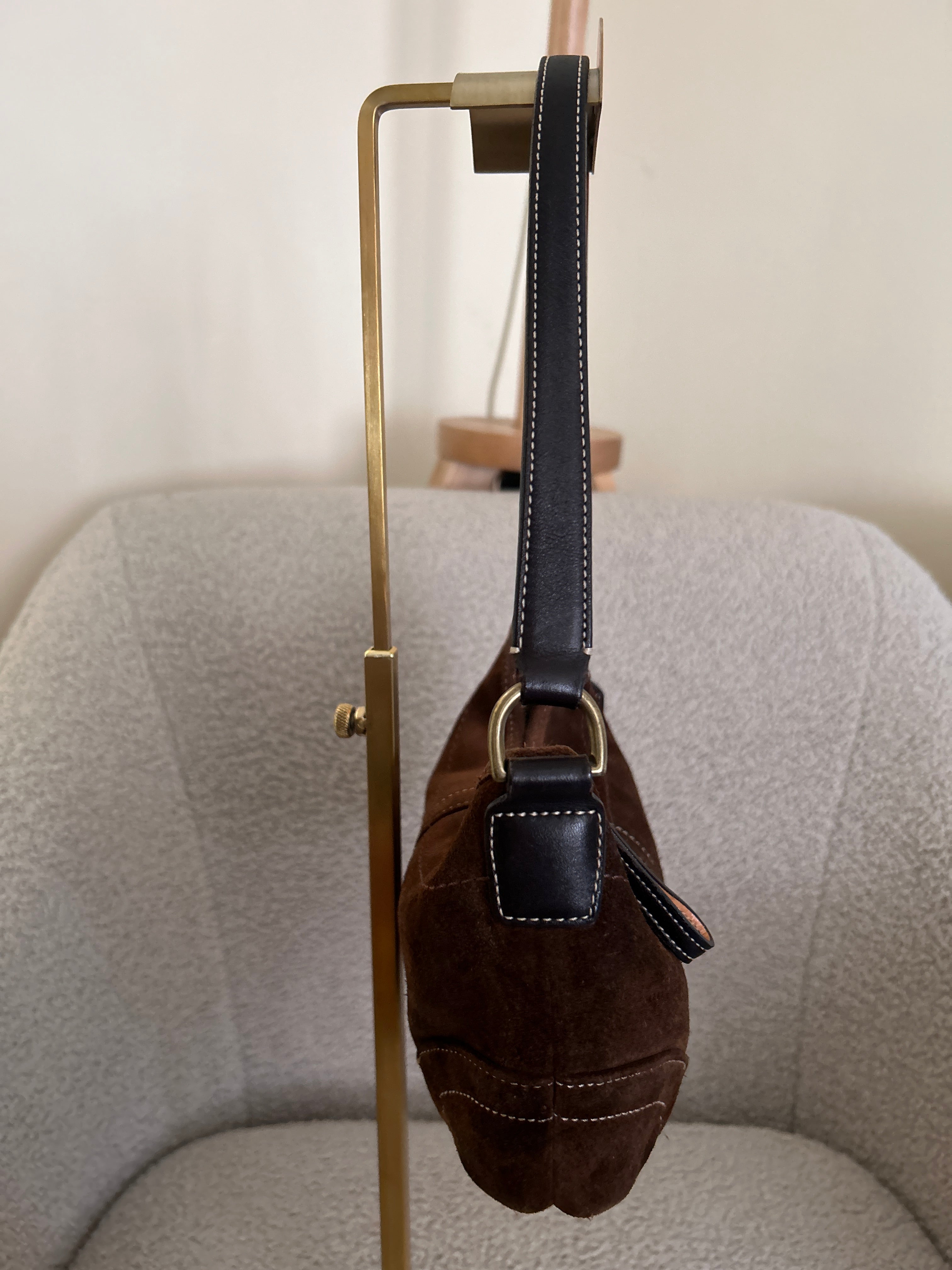 Vintage Coach brown suede Soho shoulder bag