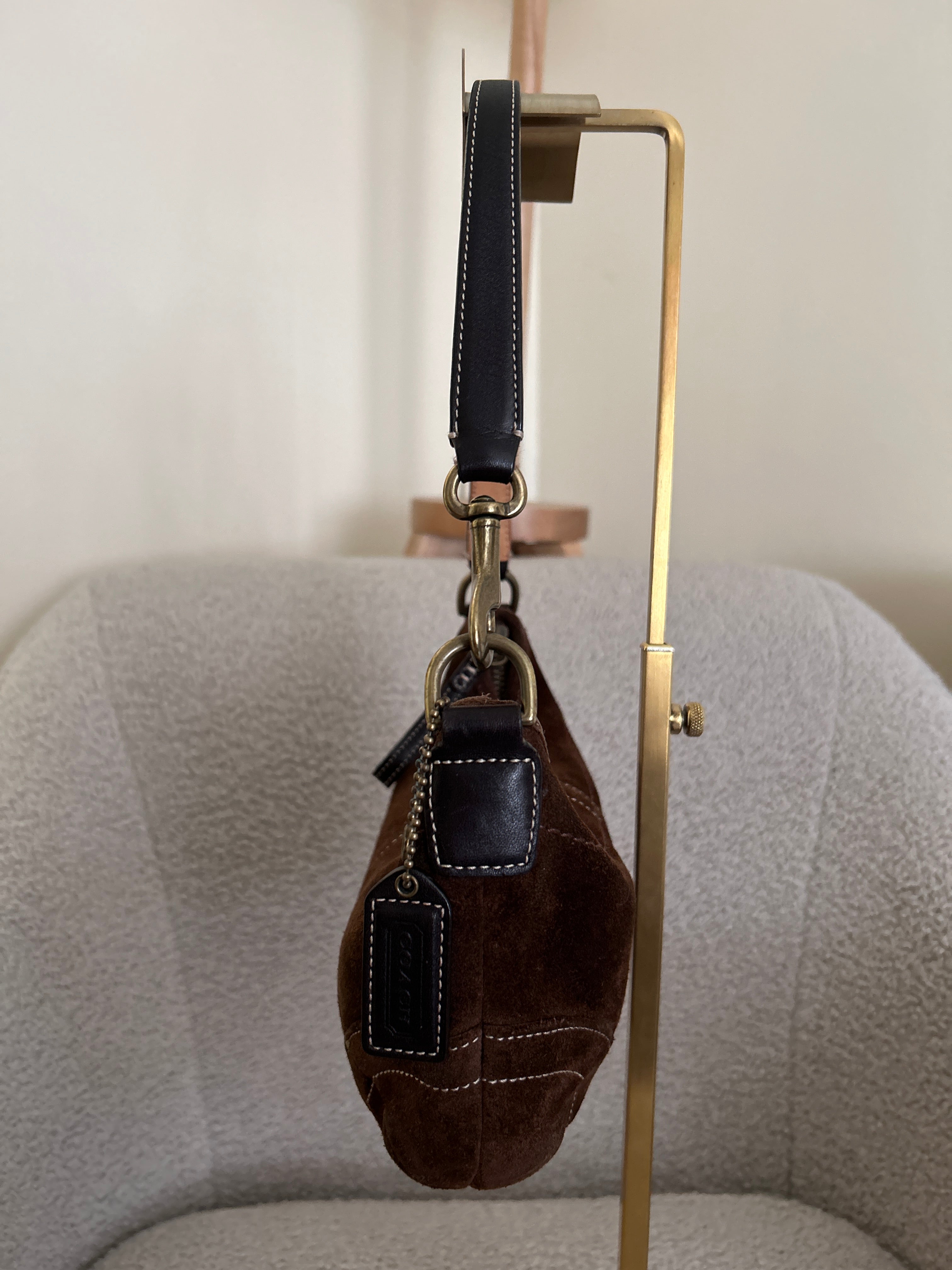 Vintage Coach brown suede Soho shoulder bag