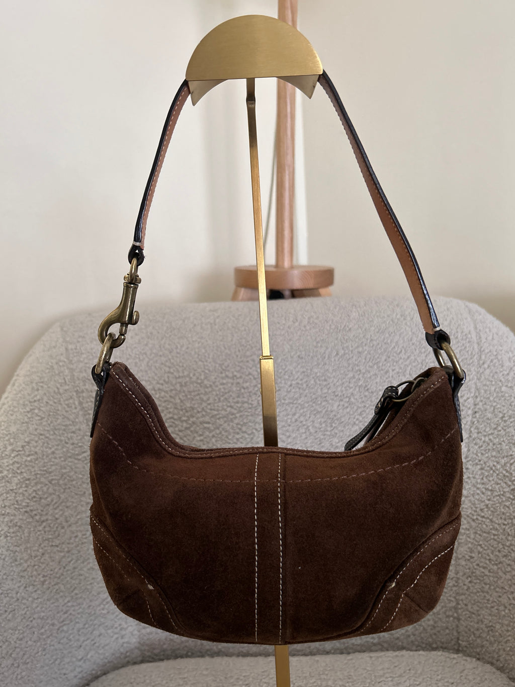 Vintage Coach brown suede Soho shoulder bag