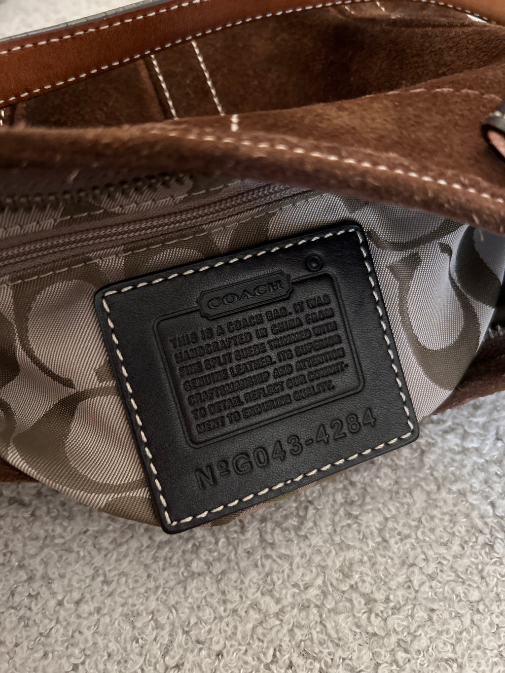 Vintage Coach brown suede Soho shoulder bag