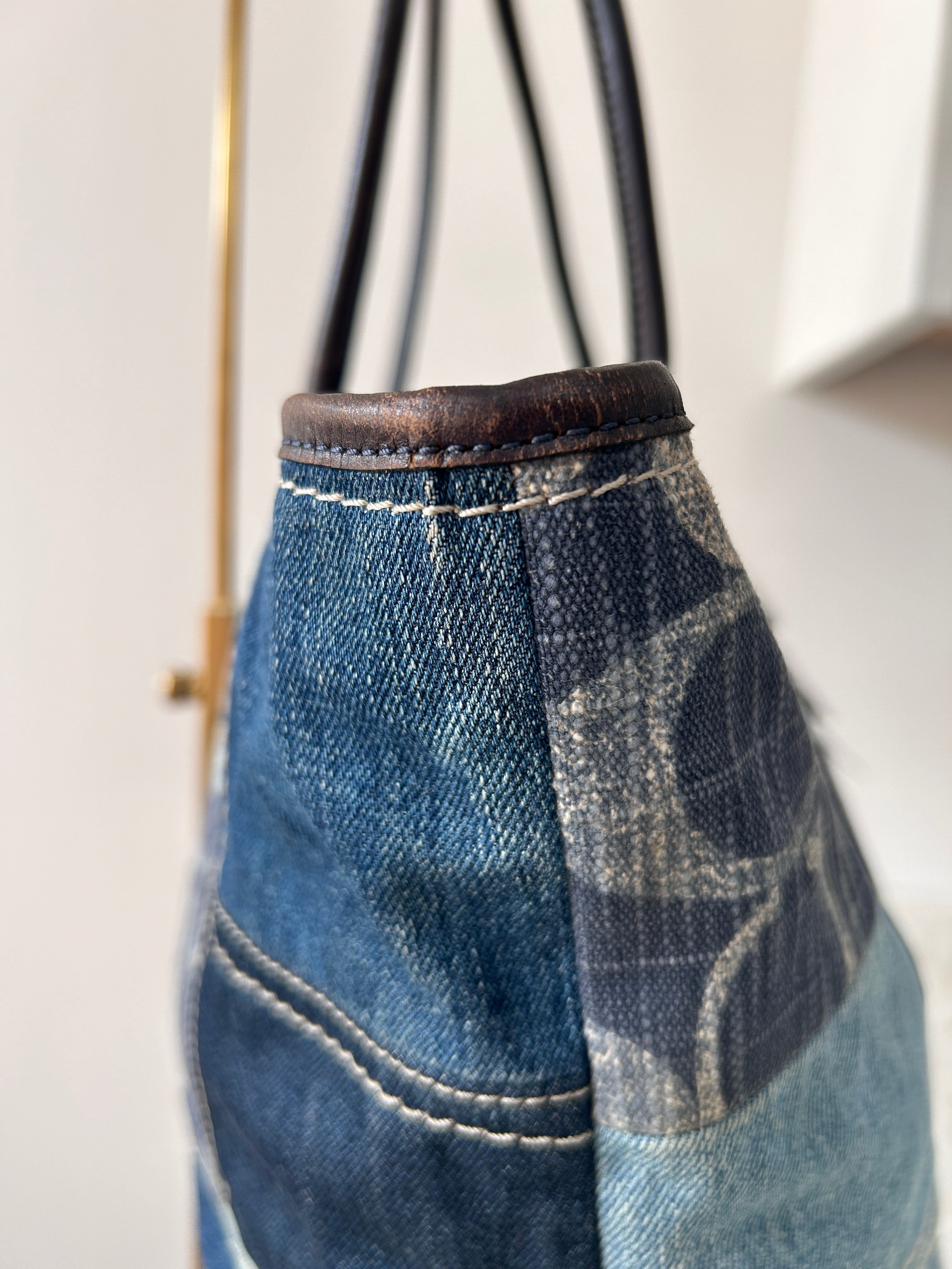 Vintage Coach Limited Edition Poppy denim patchwork shoulder bag