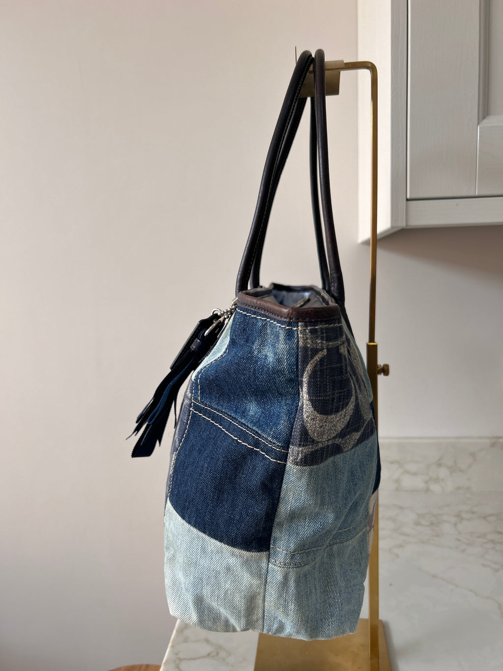 Vintage Coach Limited Edition Poppy denim patchwork shoulder bag
