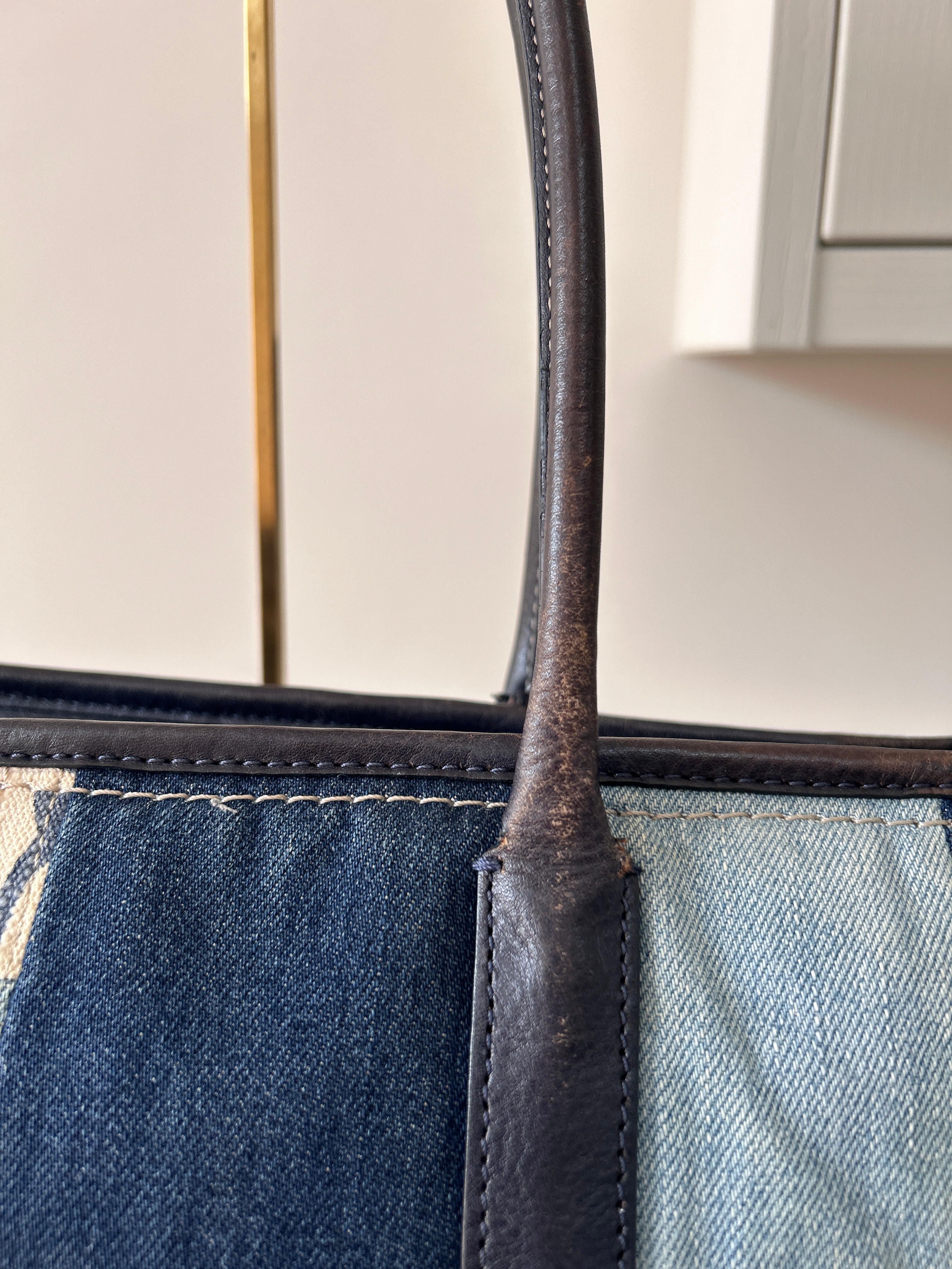 Vintage Coach Limited Edition Poppy denim patchwork shoulder bag