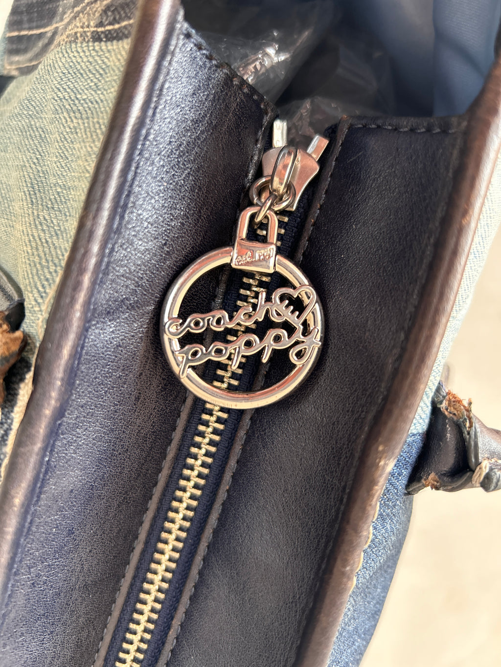 Vintage Coach Limited Edition Poppy denim patchwork shoulder bag
