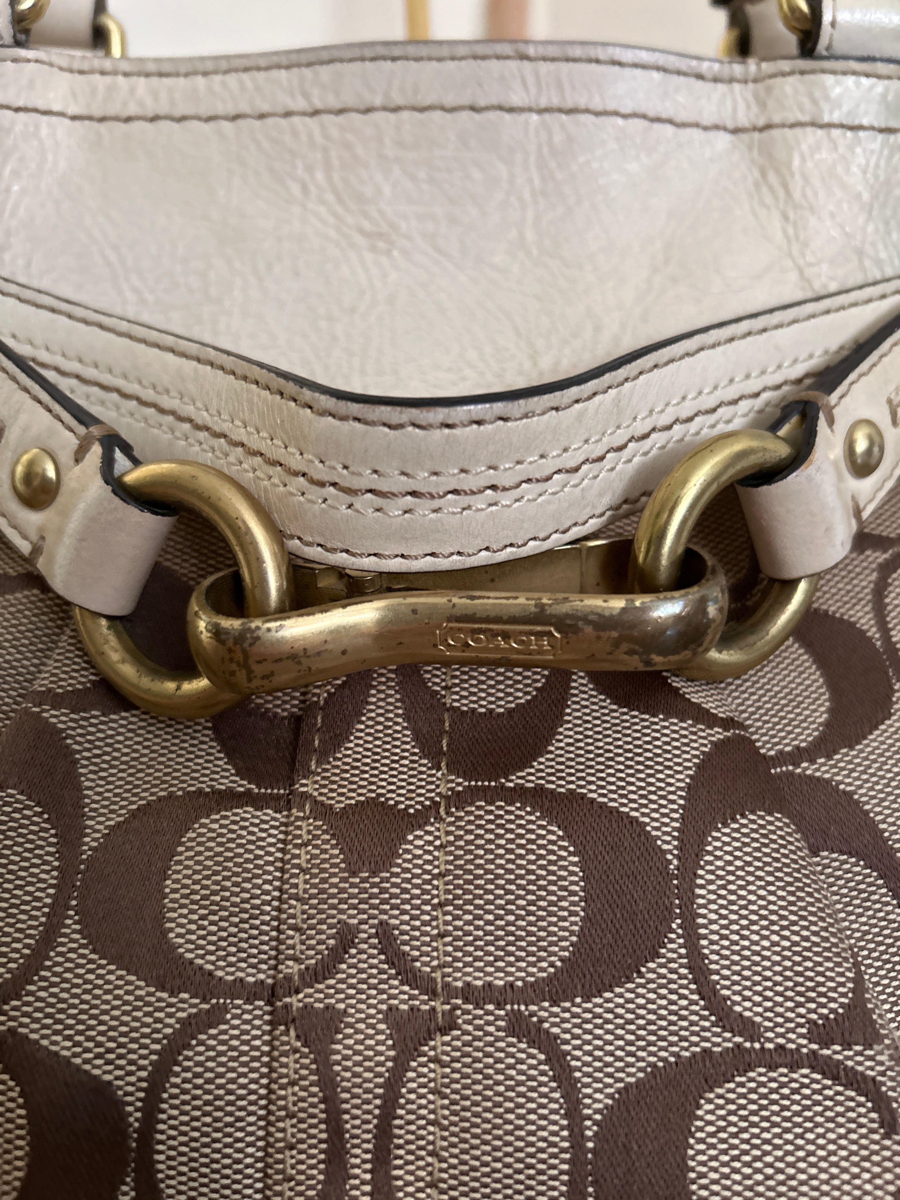 Vintage Coach signature monogram shoulder bag