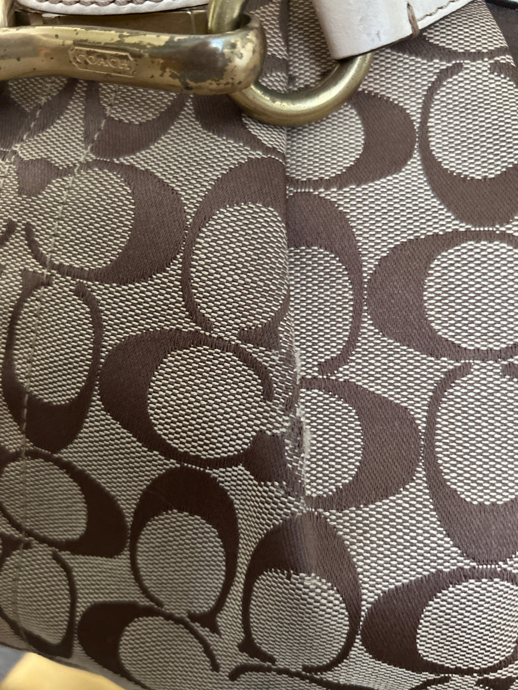 Vintage Coach signature monogram shoulder bag