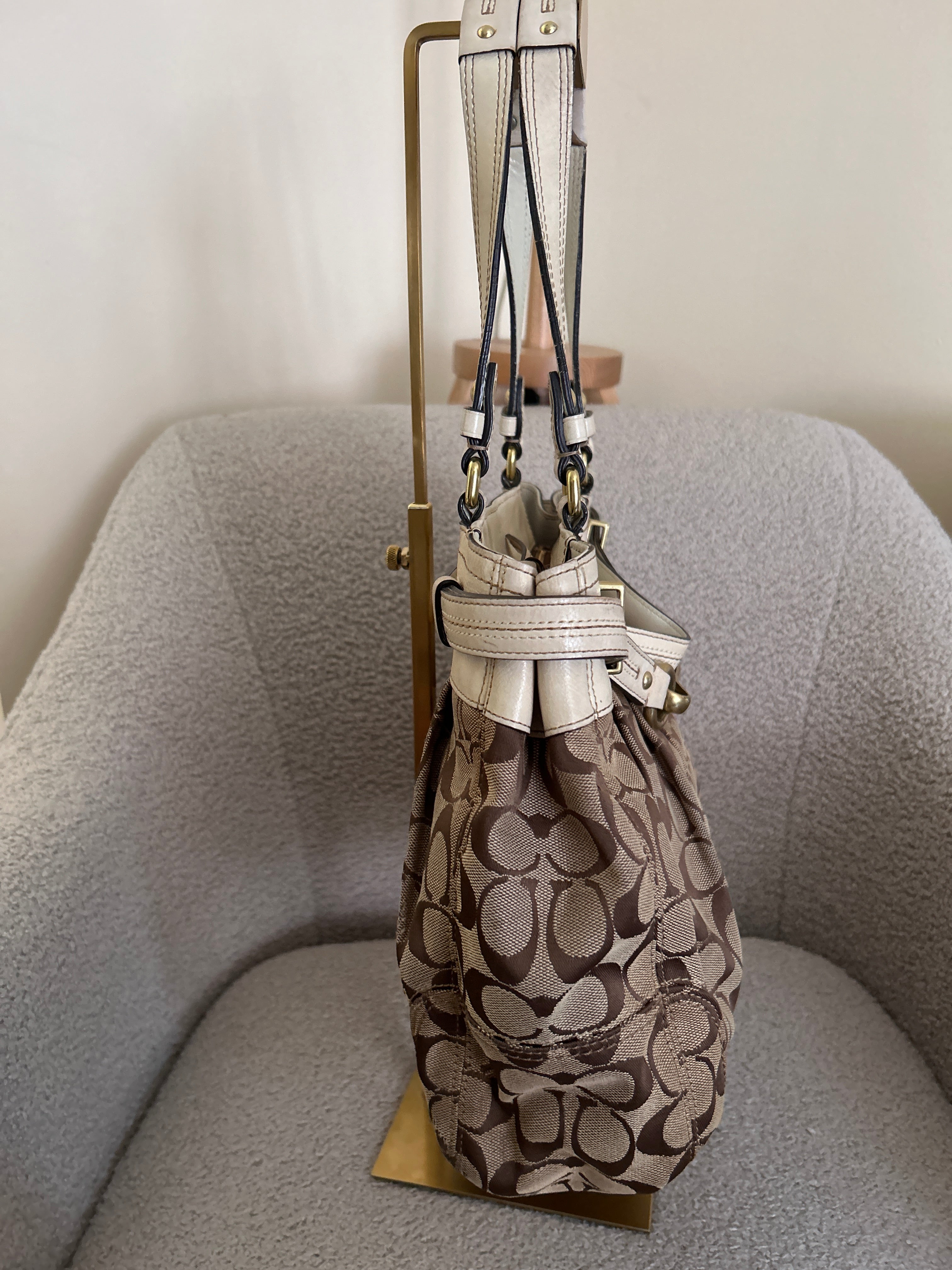 Vintage Coach signature monogram shoulder bag