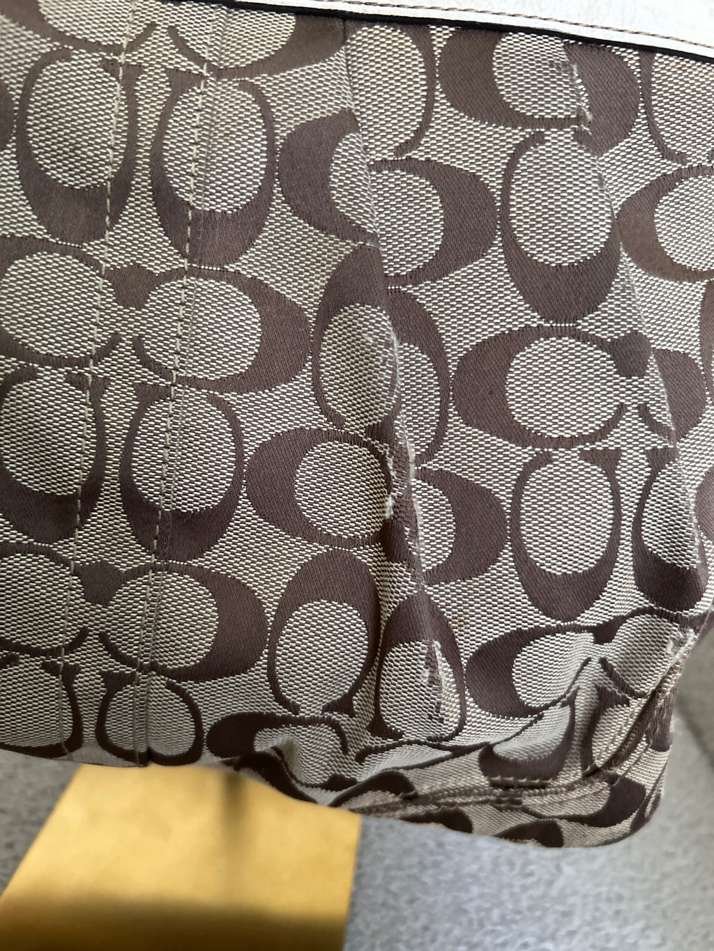Vintage Coach signature monogram shoulder bag