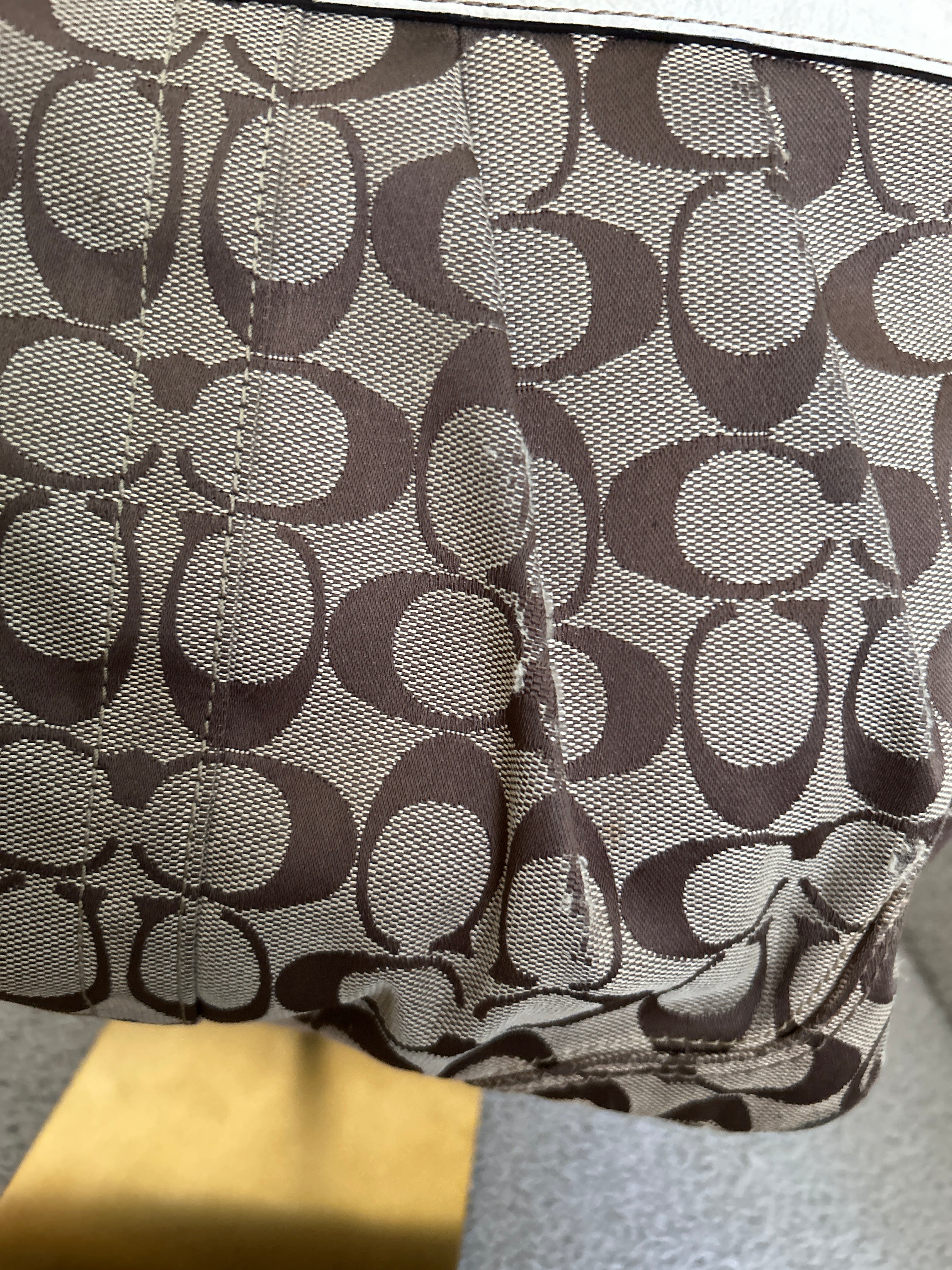 Vintage Coach signature monogram shoulder bag
