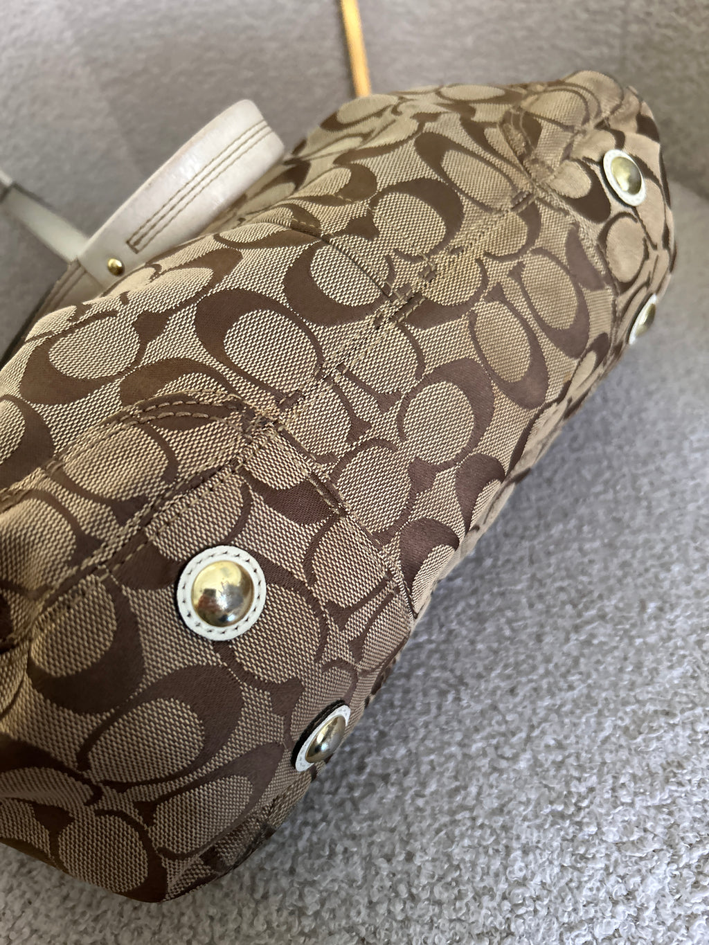 Vintage Coach signature monogram shoulder bag