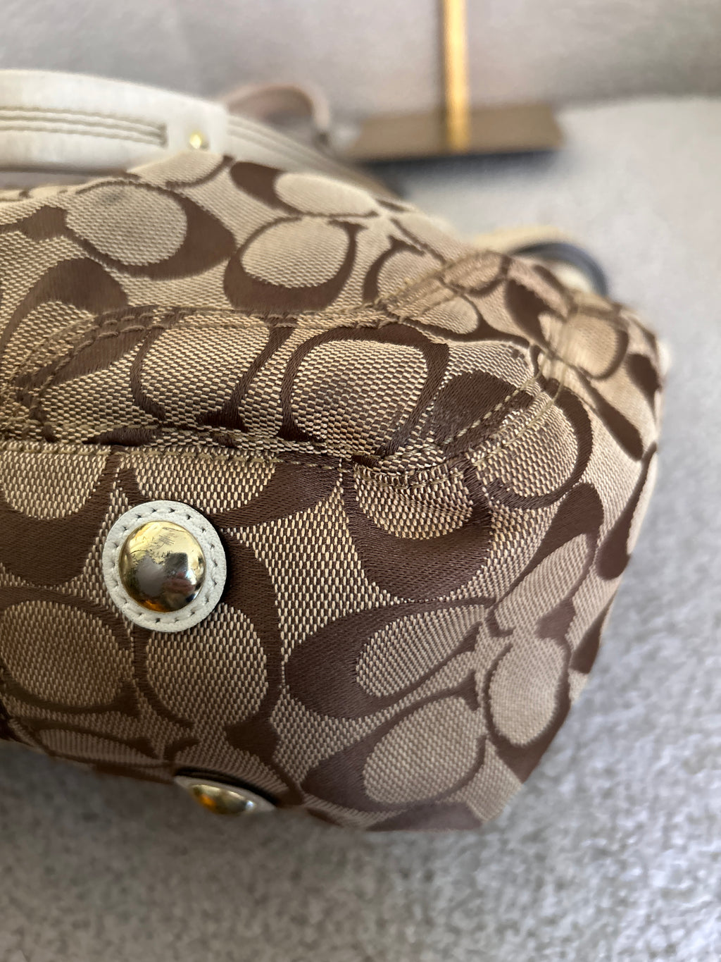 Vintage Coach signature monogram shoulder bag