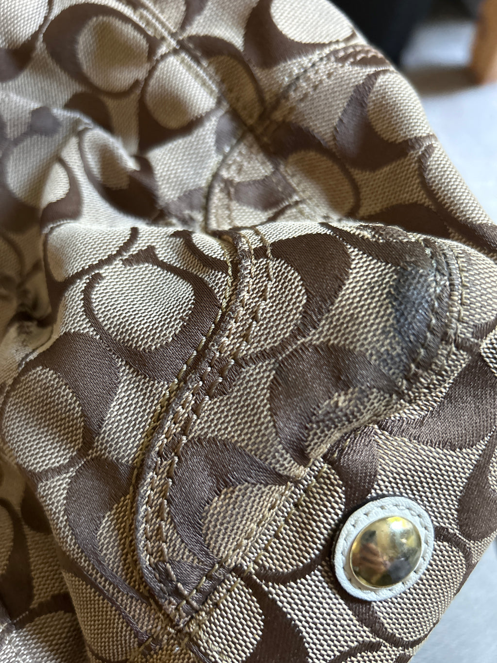 Vintage Coach signature monogram shoulder bag