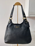 Vintage Coach black leather shoulder bag
